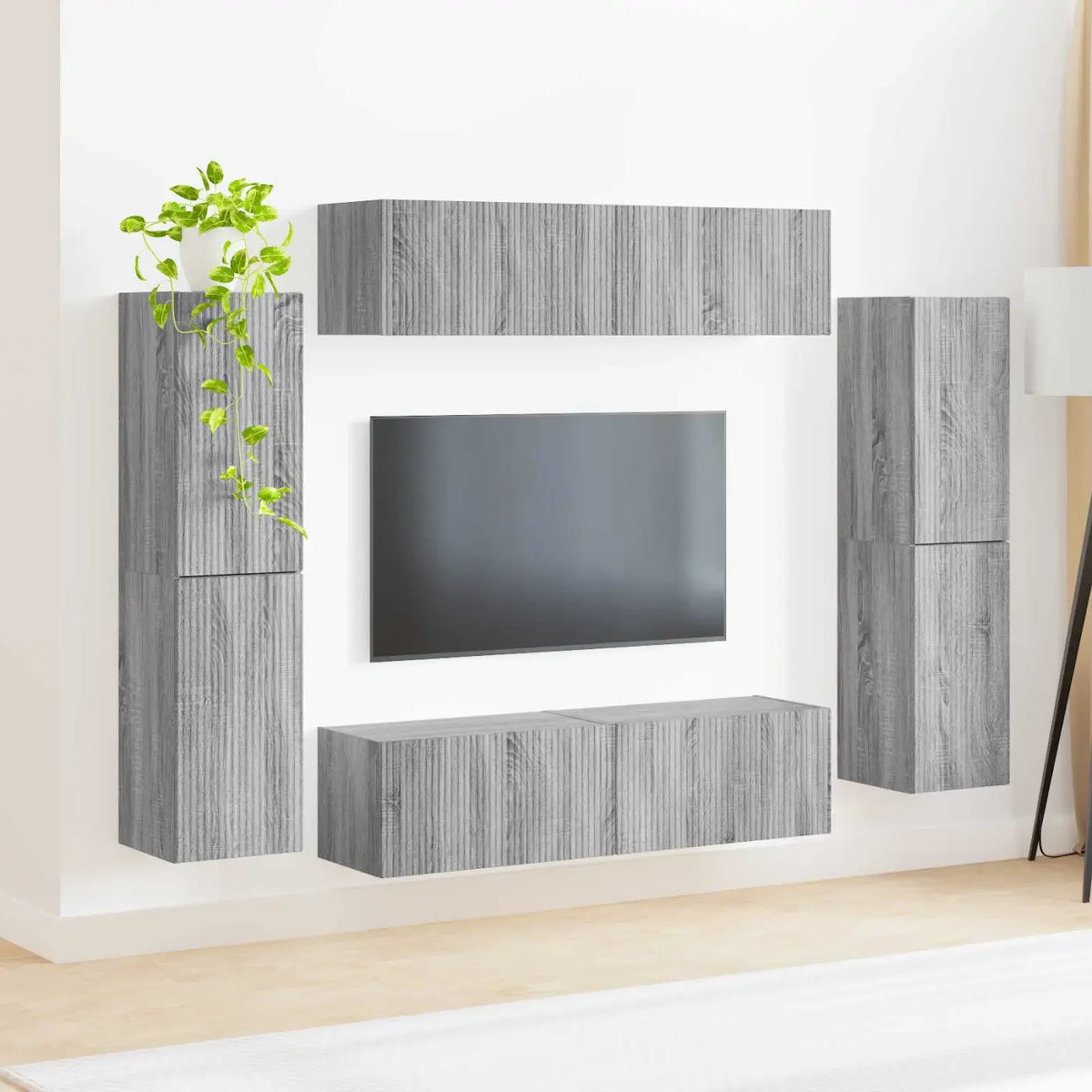 Ensemble meuble TV 8 pc Gris Sonoma Bois d’ingénierie - XIOS