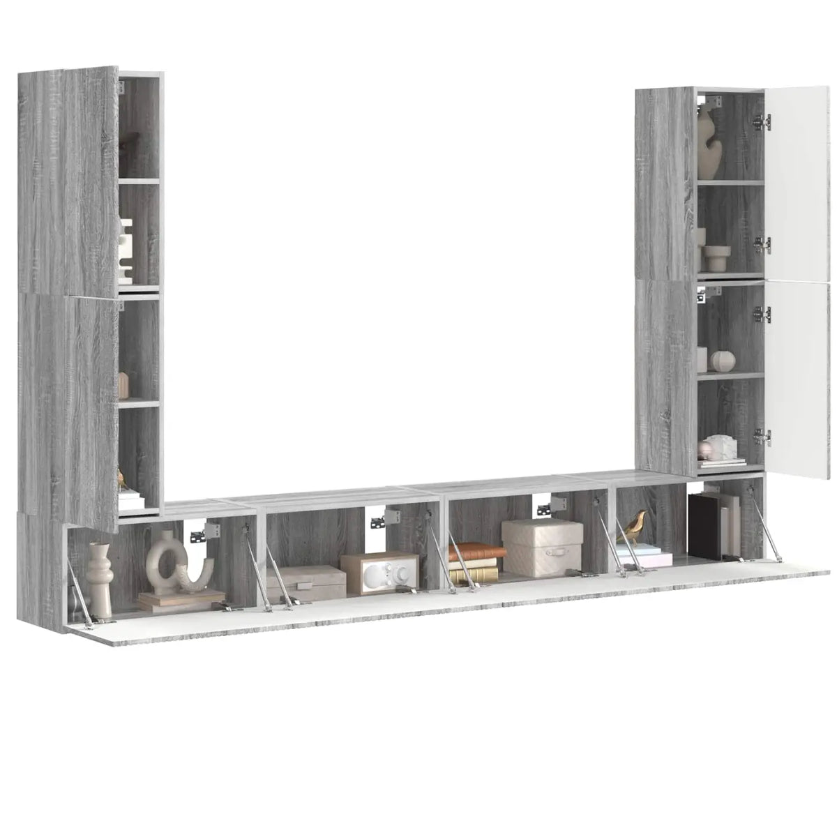 Ensemble meuble TV 8 pc Gris Sonoma Bois d’ingénierie - XIOS