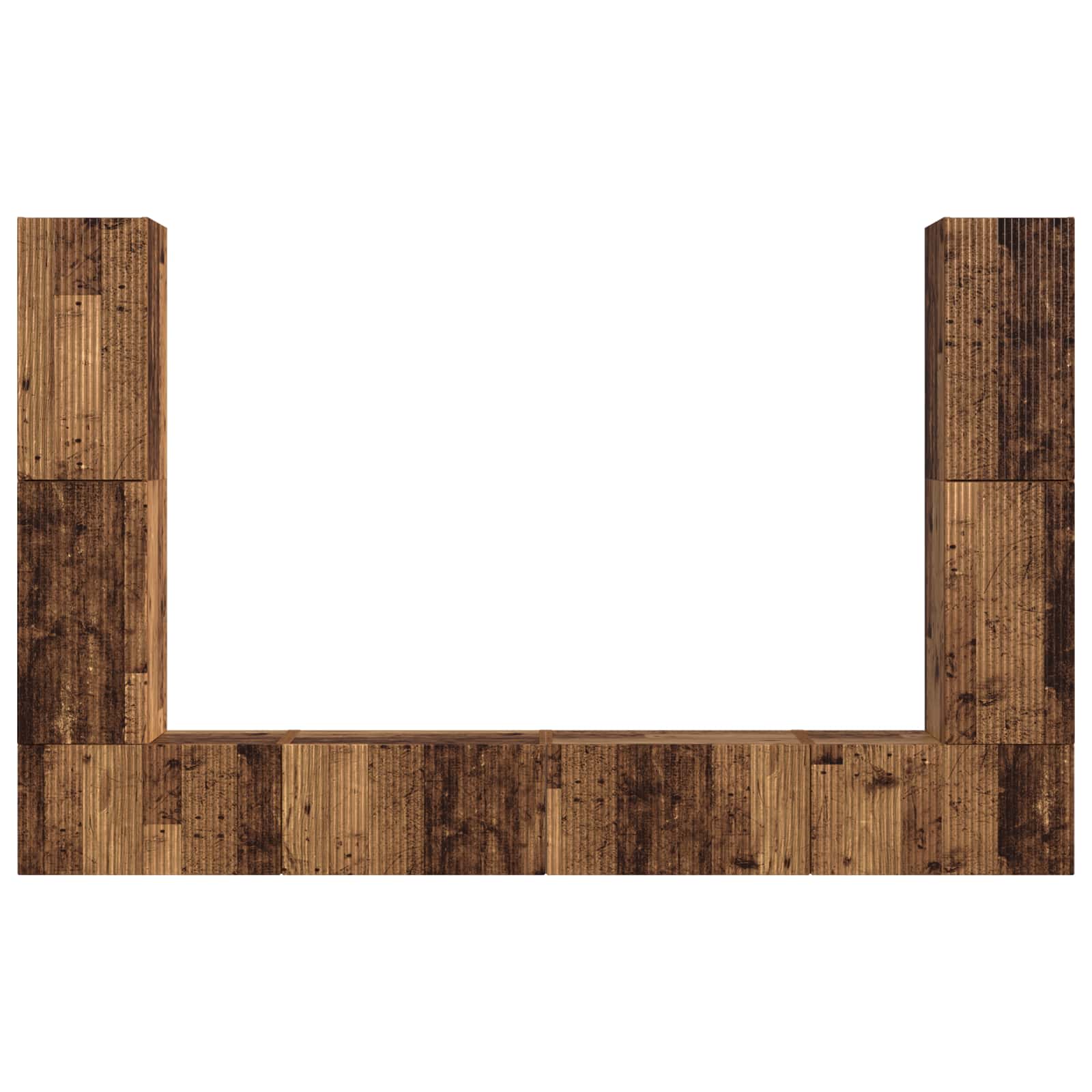 Ensemble meuble TV 8 pcs Bois Ancien Bois d'ingénierie - XIOS