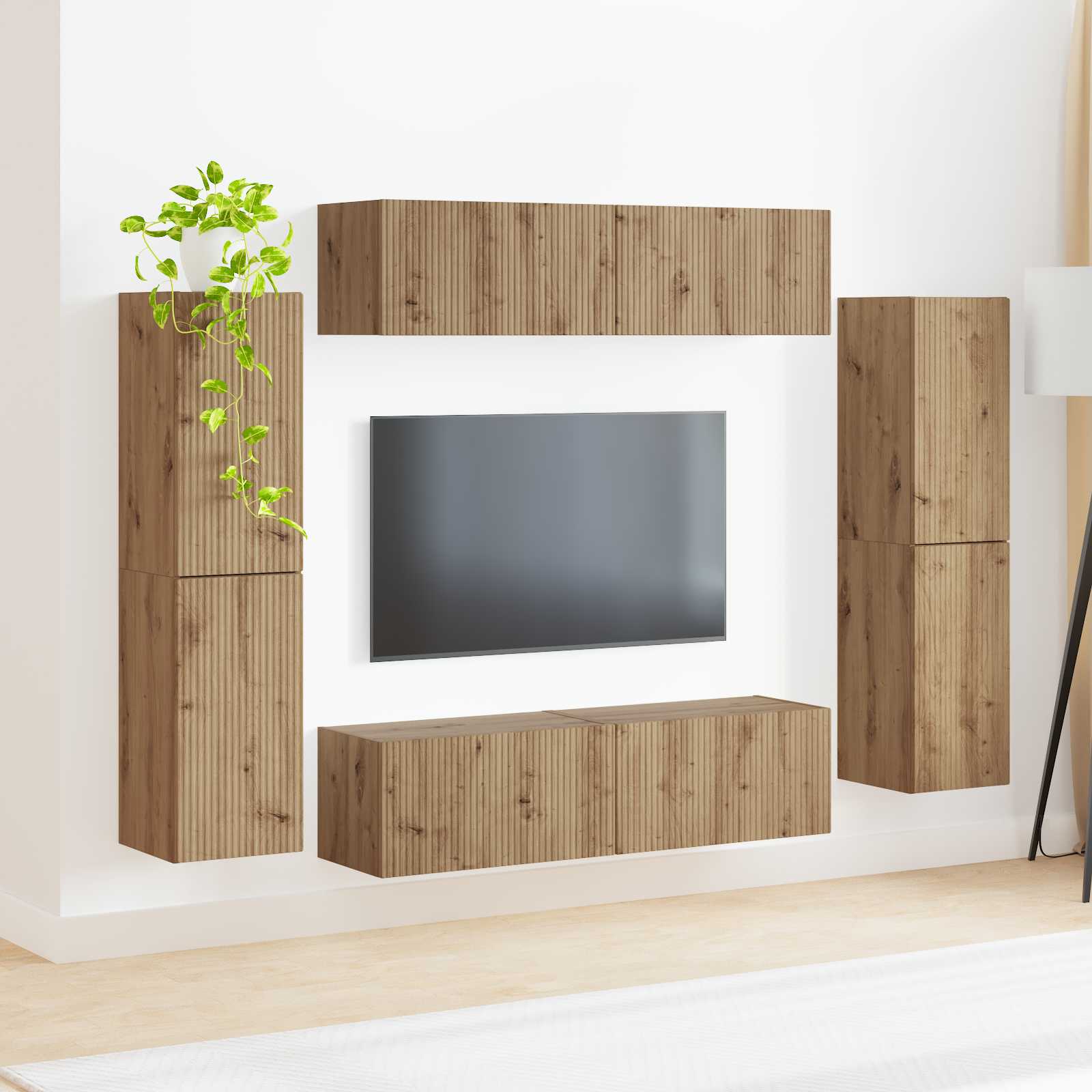 Ensemble meuble TV 8 pcs Chêne artisanal Bois d'ingénierie - XIOS