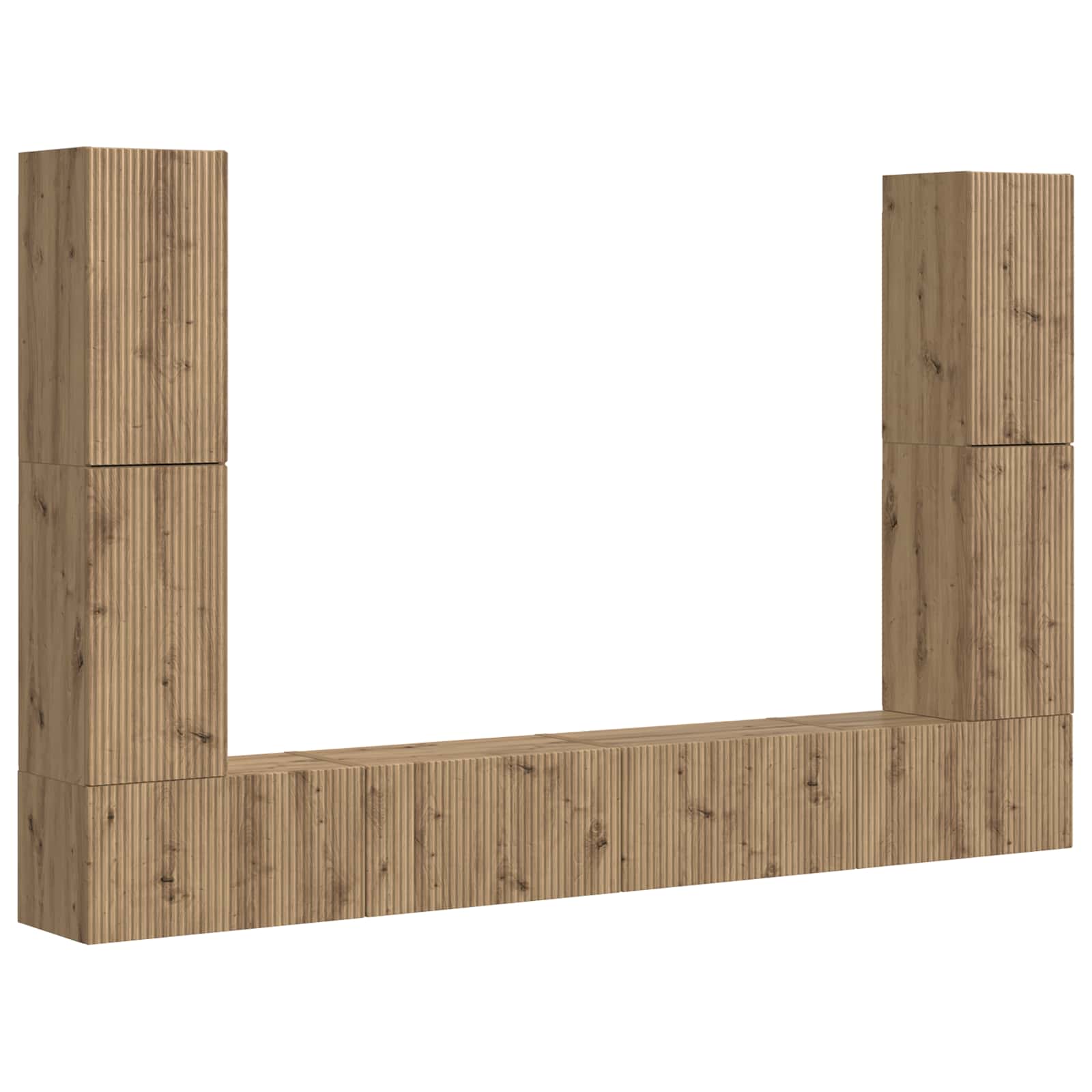 Ensemble meuble TV 8 pcs Chêne artisanal Bois d'ingénierie - XIOS