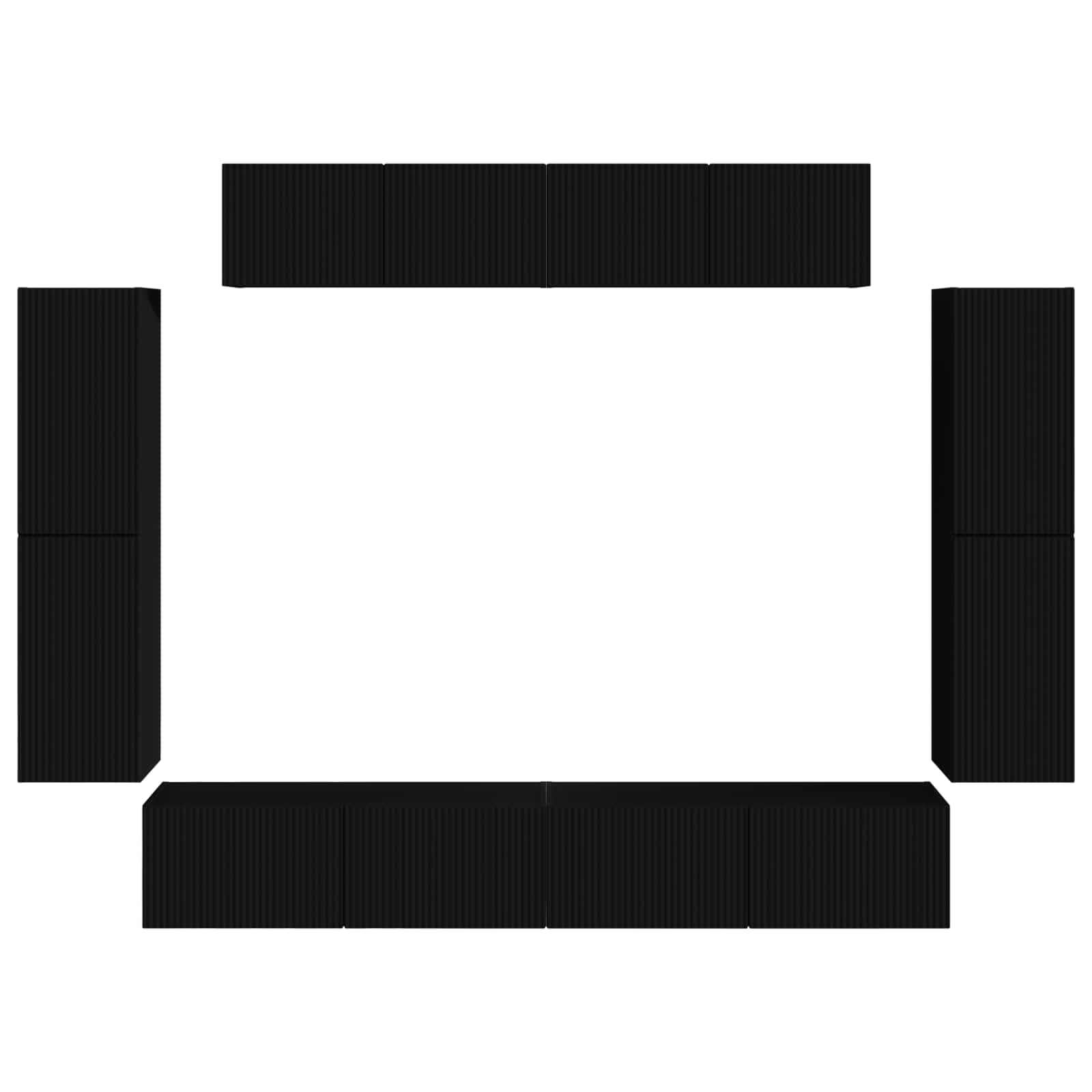 Meuble TV 8 pcs Noir - XIOS