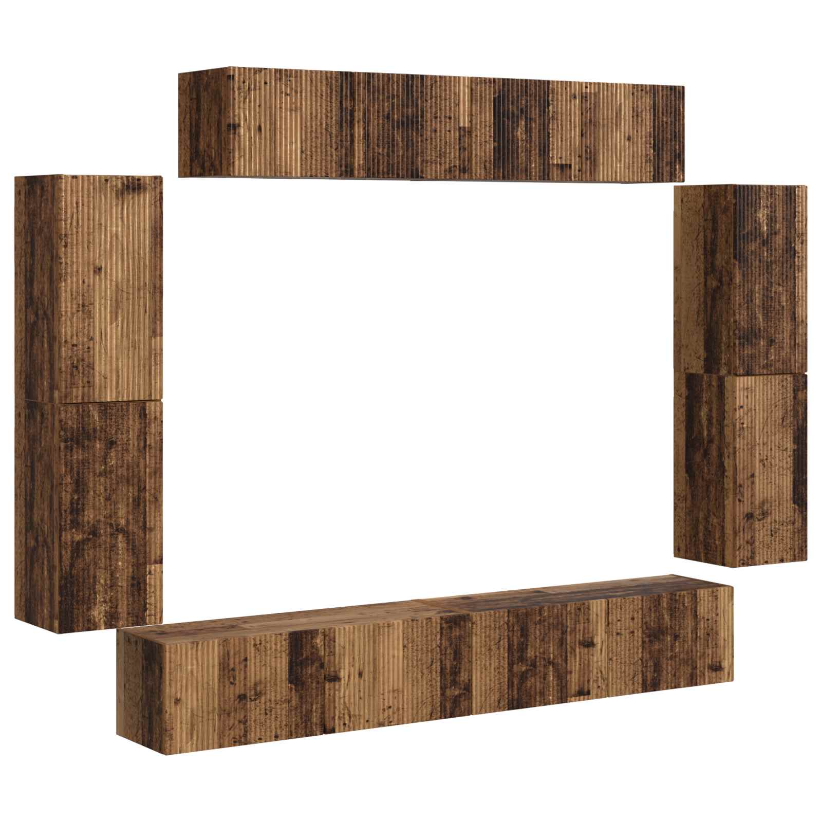 Meuble TV 8 pcs Bois ancien - XIOS