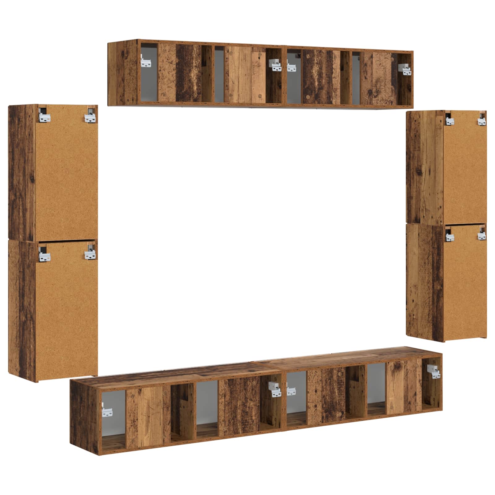 Meuble TV 8 pcs Bois ancien - XIOS