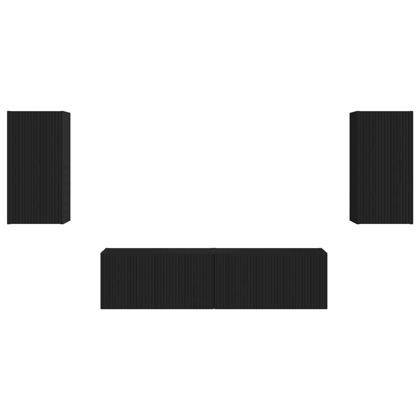 Ensemble meuble TV 4 pcs Noir Bois d'ingénierie - XIOS