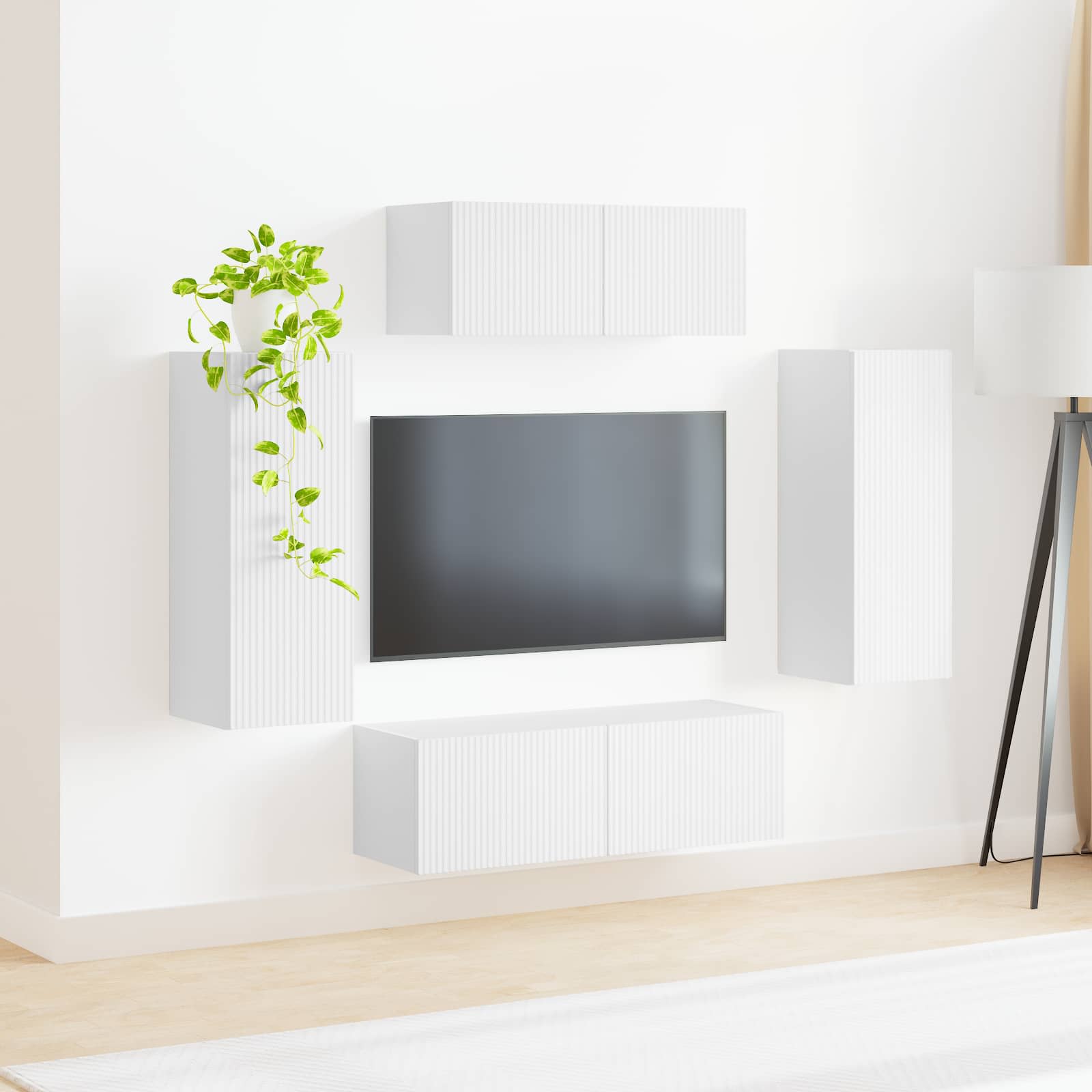 Ensemble meuble TV 4 pcs Blanc Bois d'ingénierie - XIOS