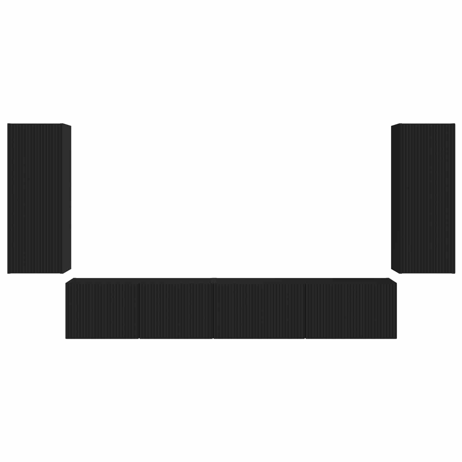 Ensemble meuble TV 4 pcs Noir Bois d'ingénierie - XIOS