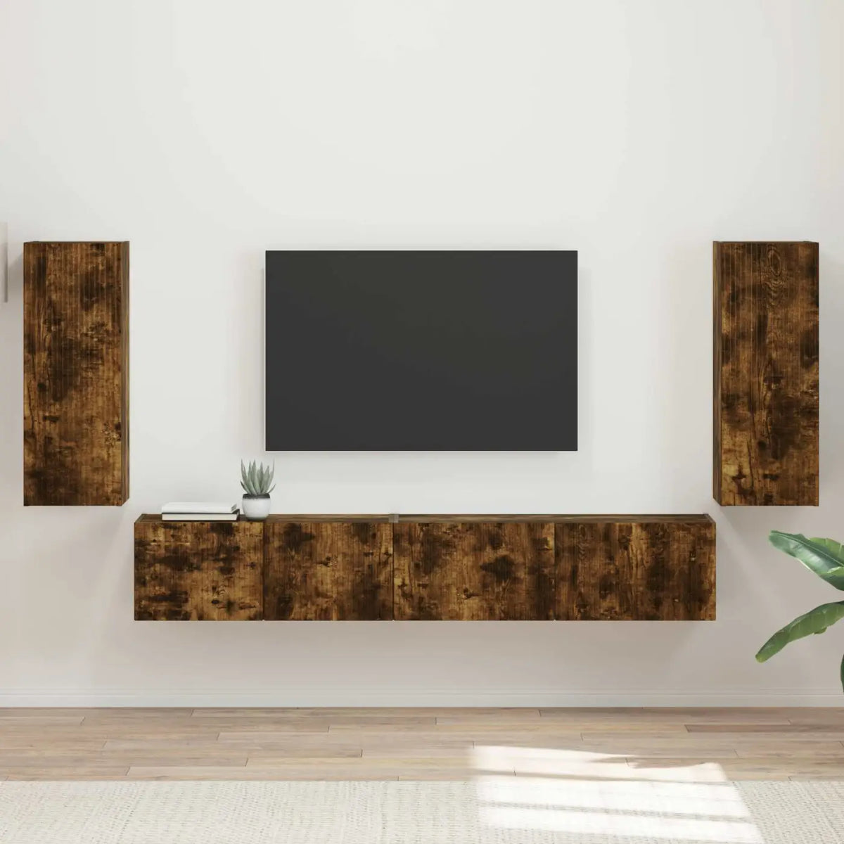Ensemble meuble TV 4 pc Chêne fumé Bois d’ingénierie - XIOS