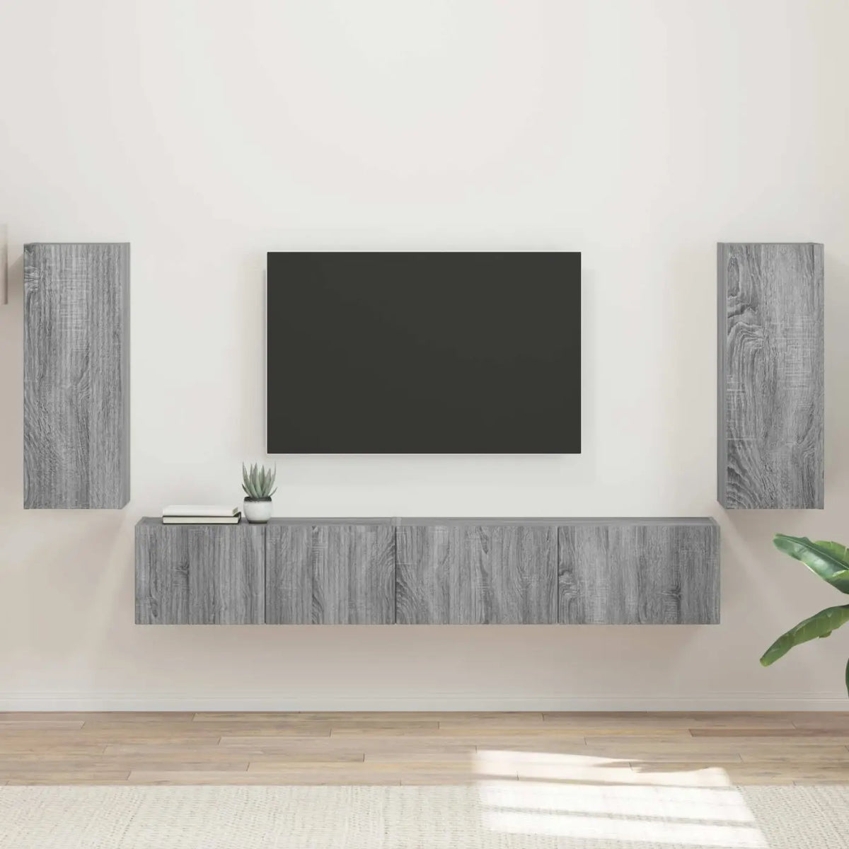 Ensemble meuble TV 4 pc Gris Sonoma Bois d’ingénierie - XIOS