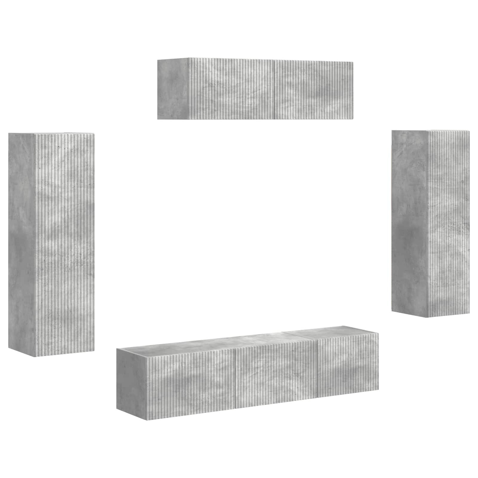 Meuble TV 5 pcs Gris béton - XIOS