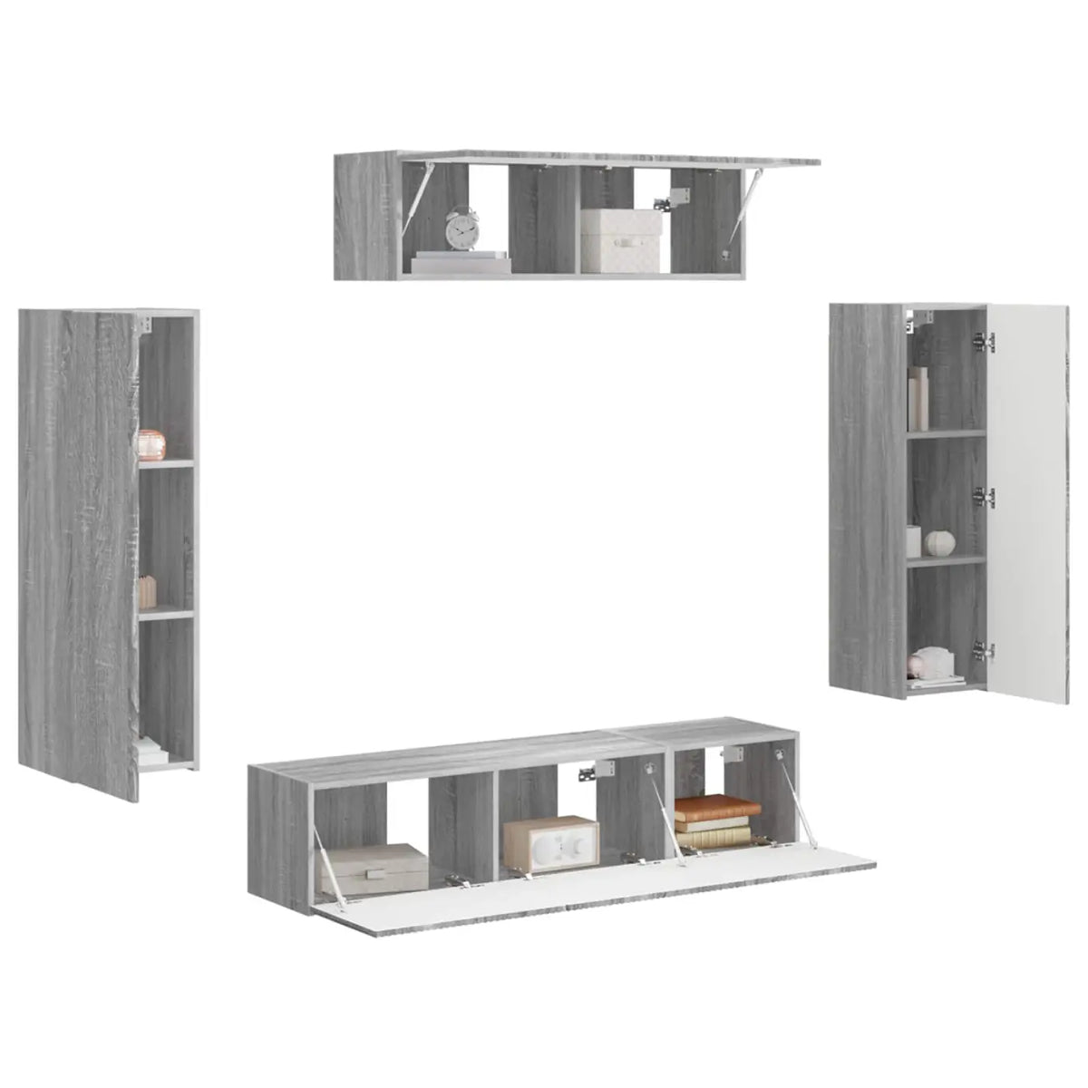 Meuble TV 5 pc Gris Sonoma - XIOS