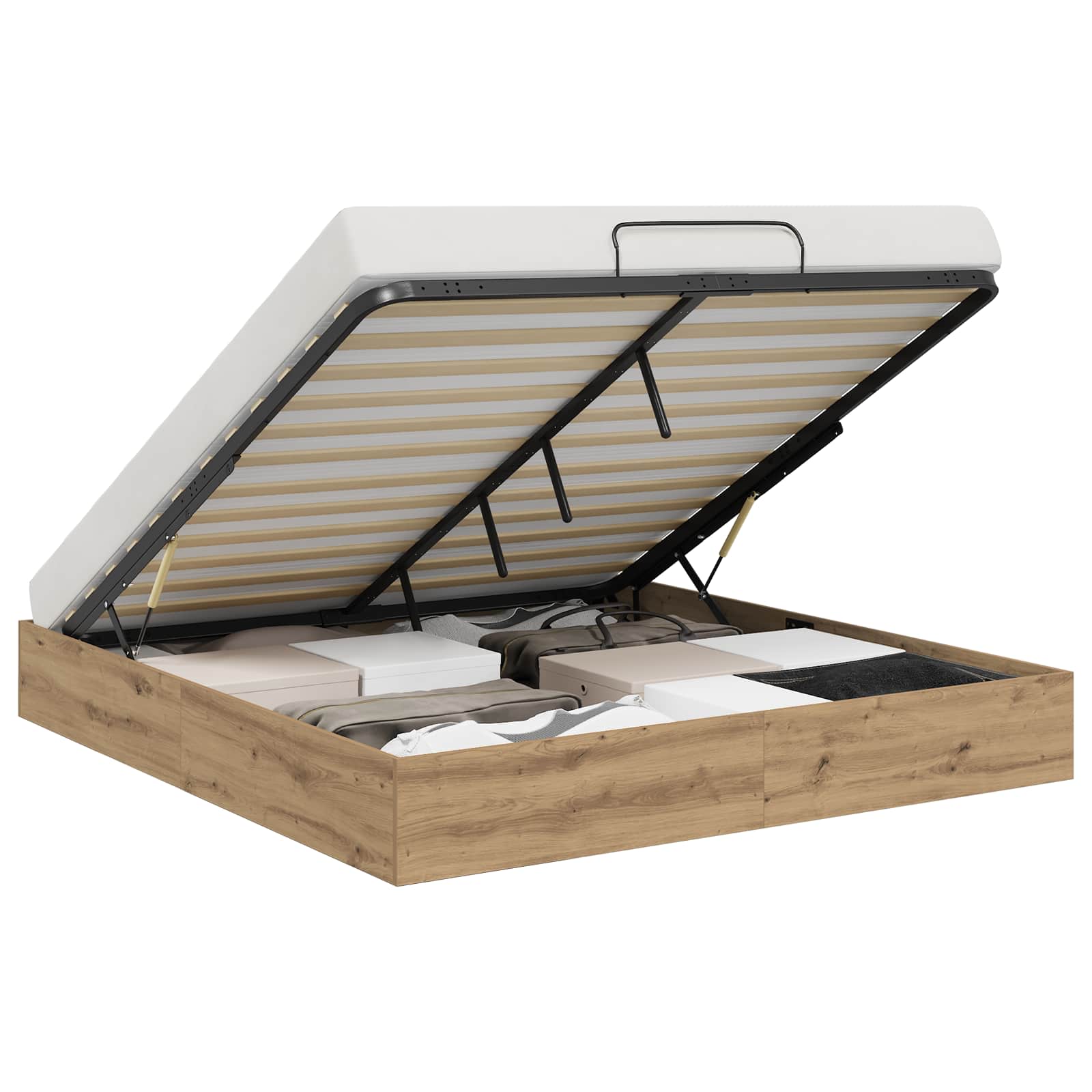 Cadre de lit ottoman Chêne artisan 193 x 120 x 25 cm - XIOS