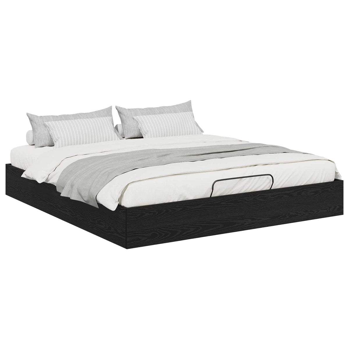 Cadre de lit ottoman Chêne Noir 160 x 200 cm Bois d’ingénierie