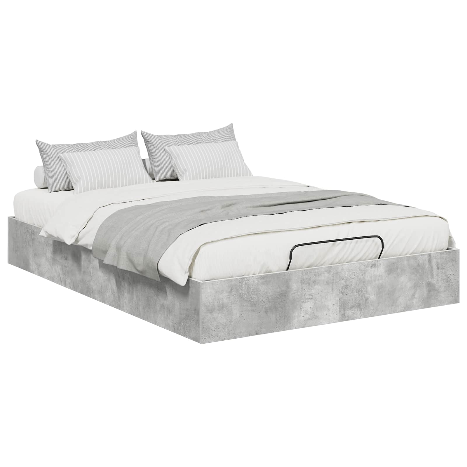 Cadre de lit ottoman Gris Béton 120 x 200 cm Bois d’ingénierie - XIOS
