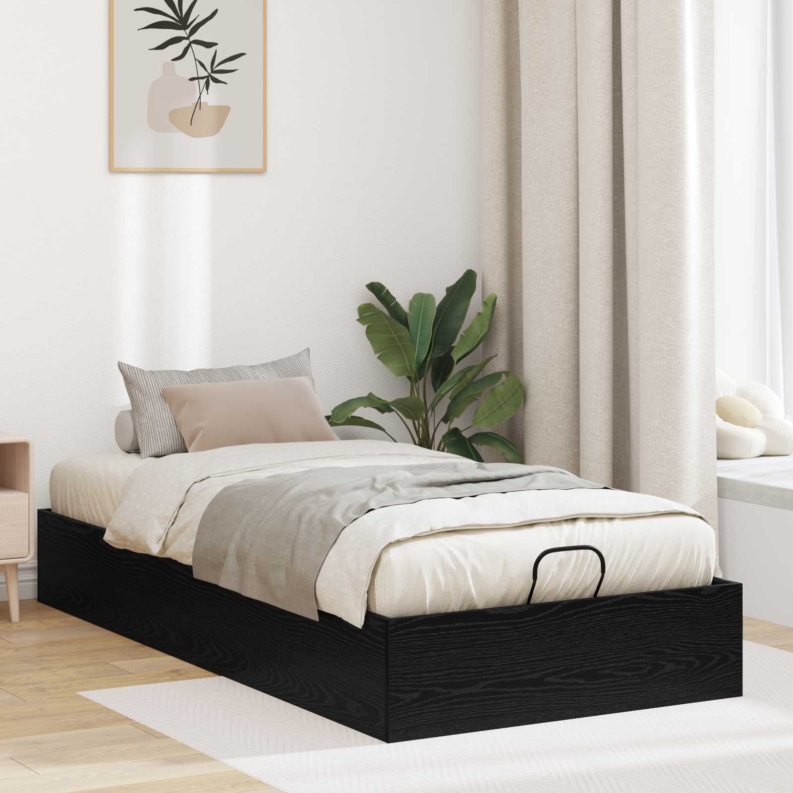 Cadre de lit ottoman Chêne noir 203 x 80,5 x 25 cm - XIOS