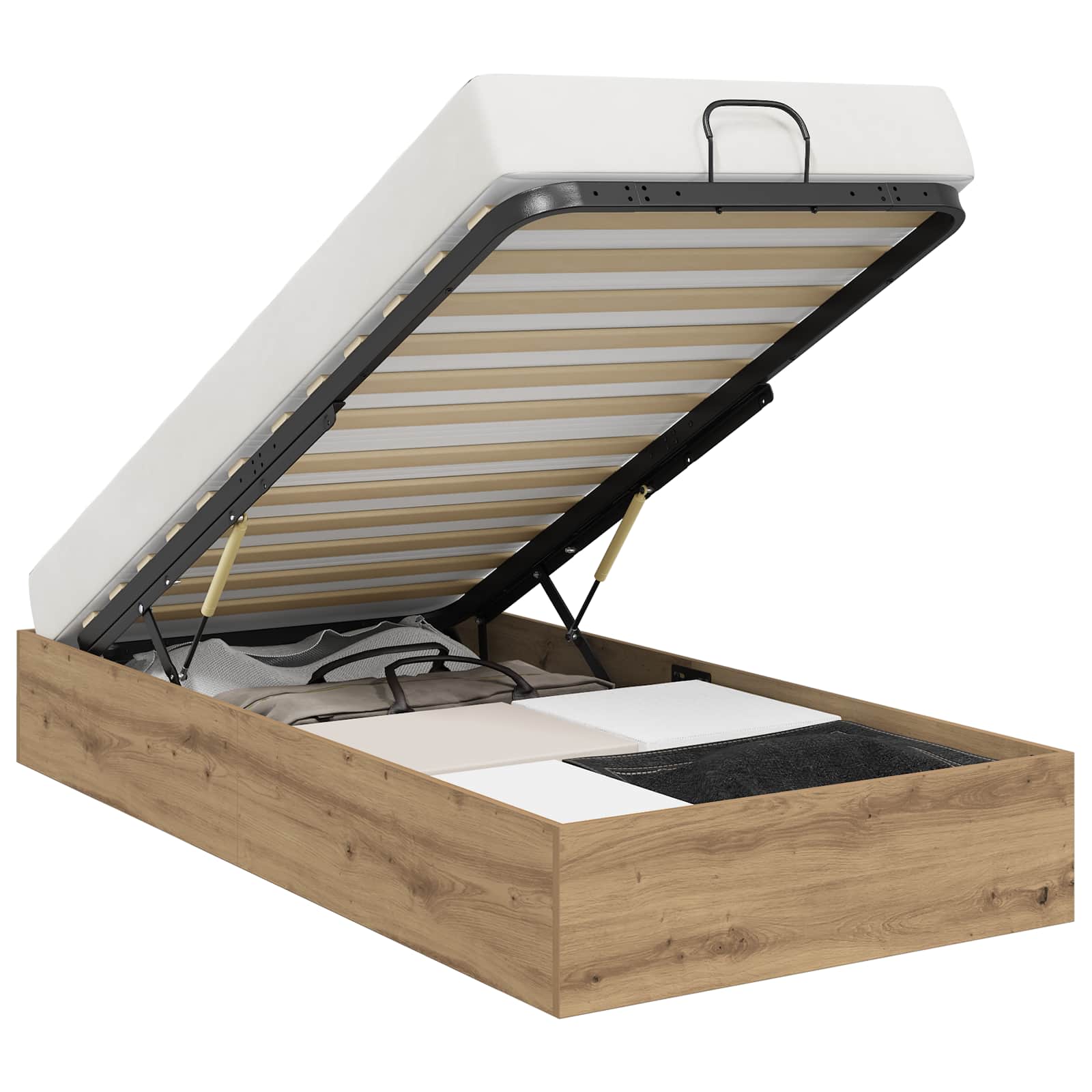 Cadre de lit ottoman Chêne artisanal 203 x 80,5 x 25 cm - XIOS