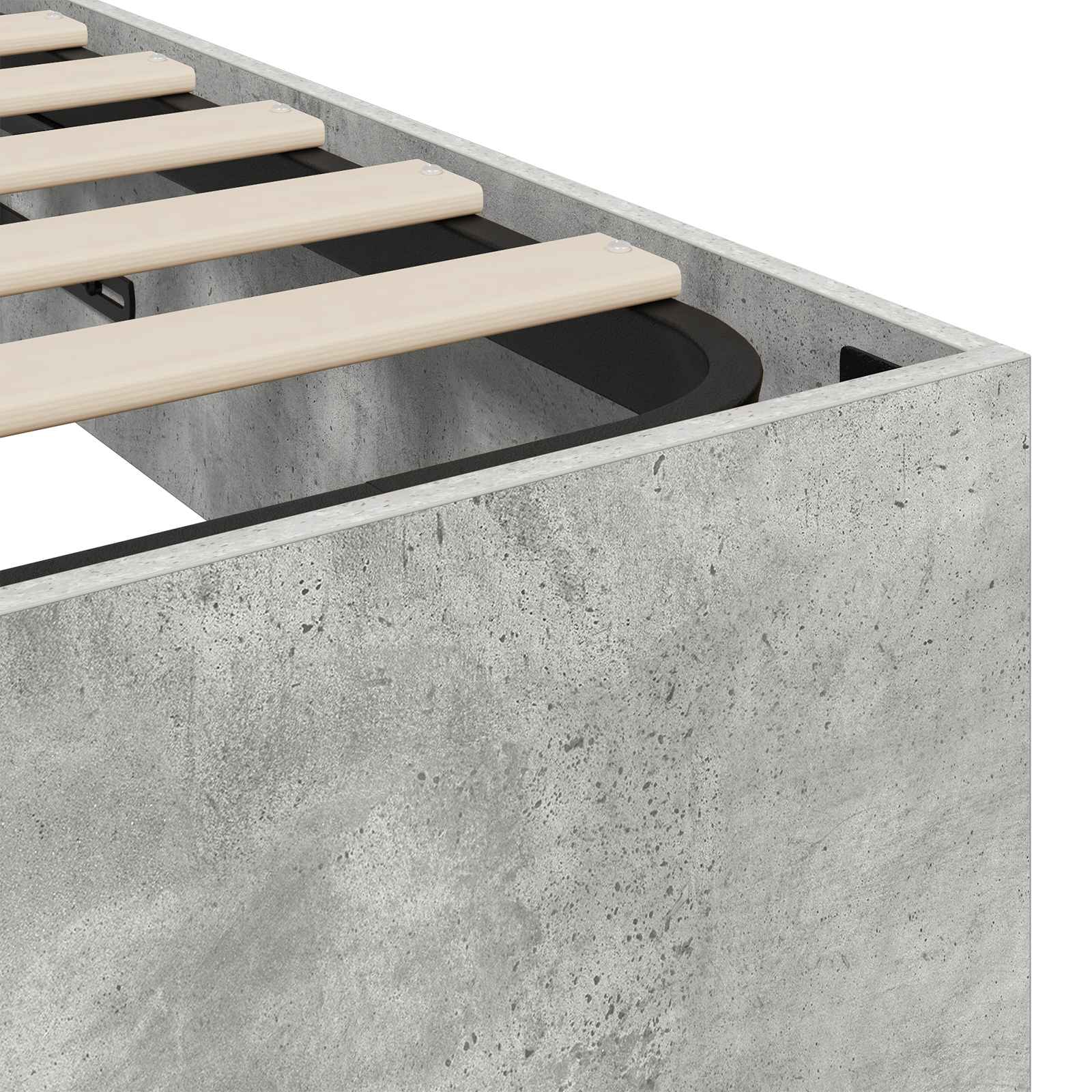 Cadre de lit ottoman Gris Béton 120 x 190 cm Bois d’ingénierie - XIOS