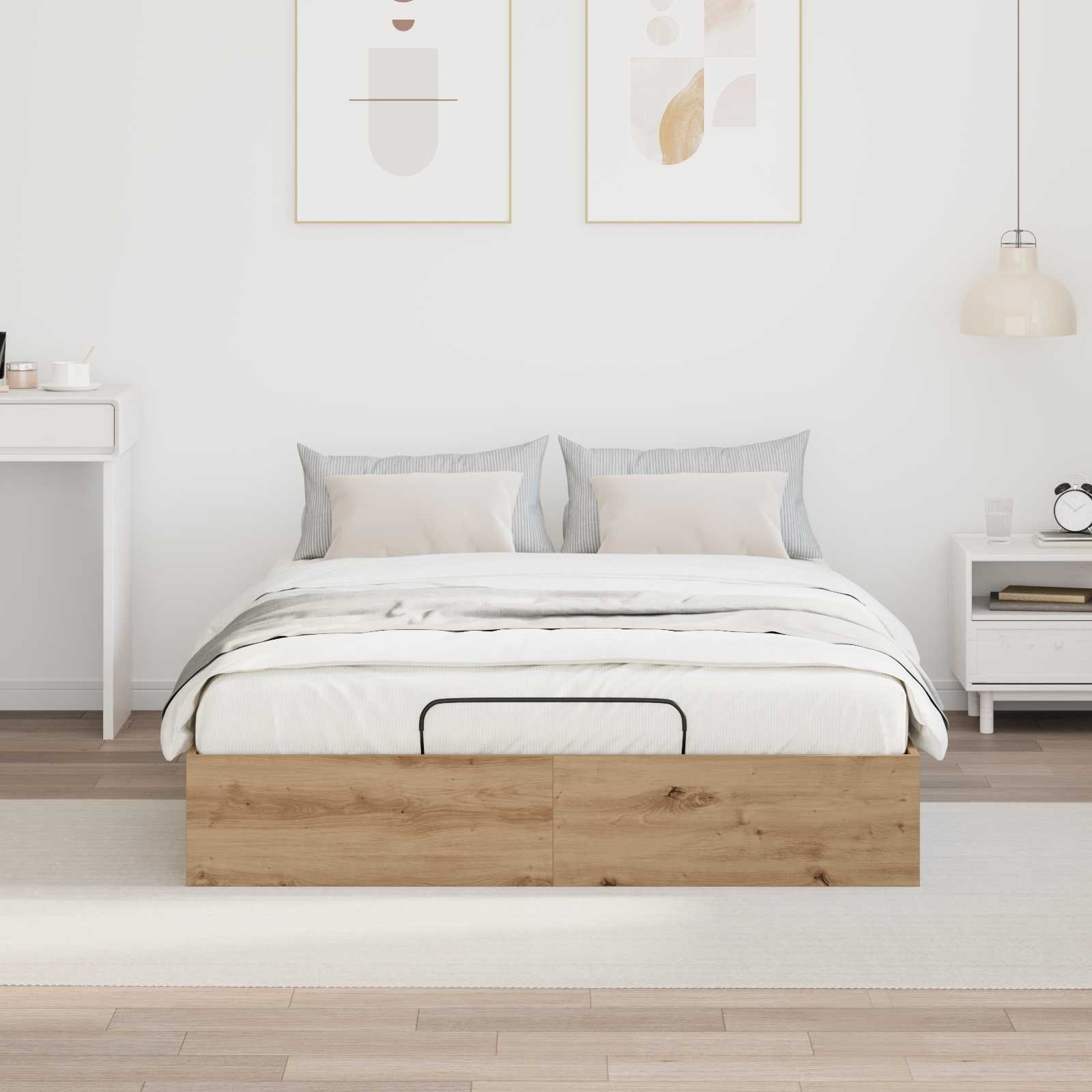 Cadre de lit ottoman avec stockage Chêne Artisanal 120 x 190 cm - XIOS