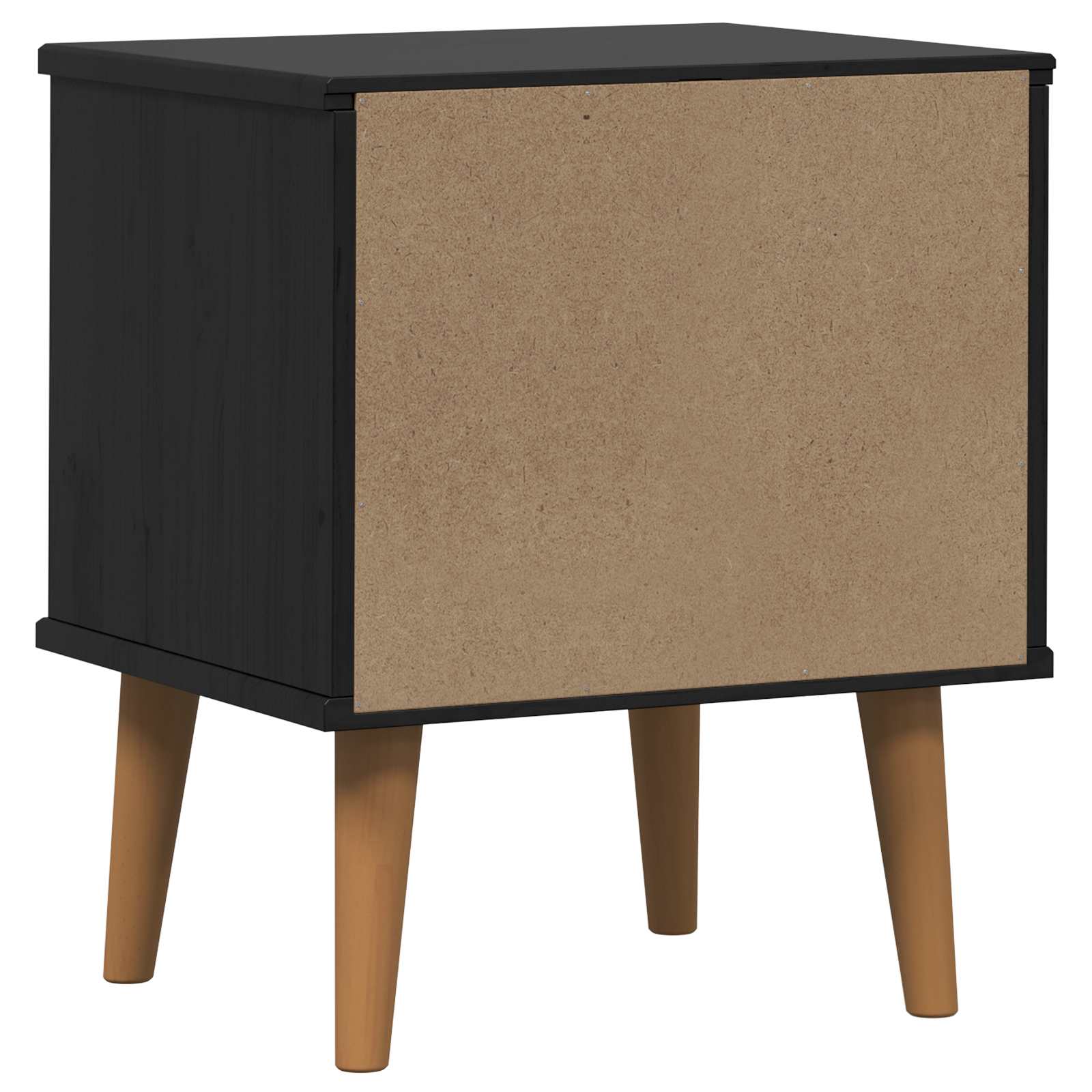 Cabinet de chevet avec tiroir Noir 40 x 35 x 48 cm Pin massif - XIOS
