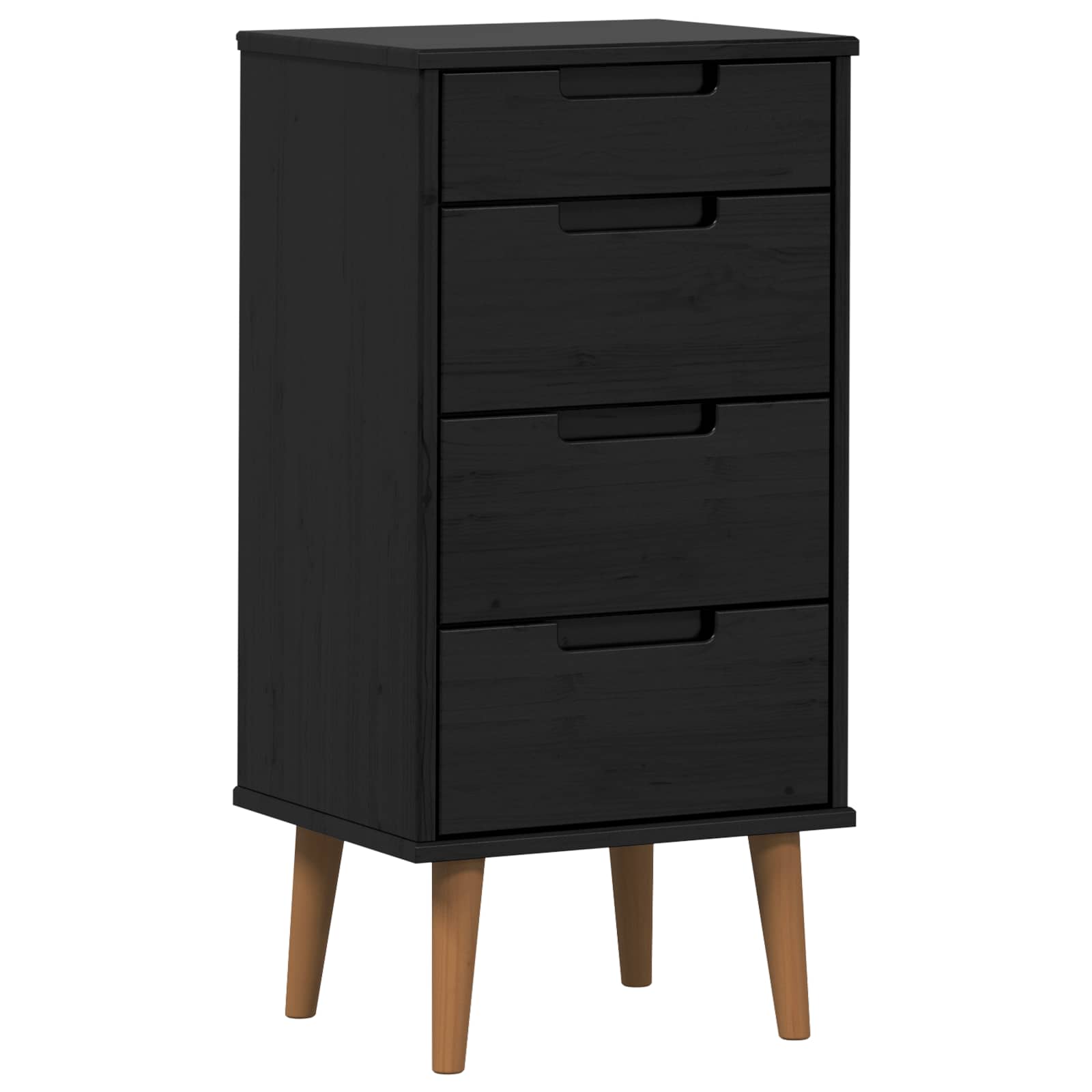 Commode MOLDE Noir 40 x 35 x 82 cm Bois de pin massif