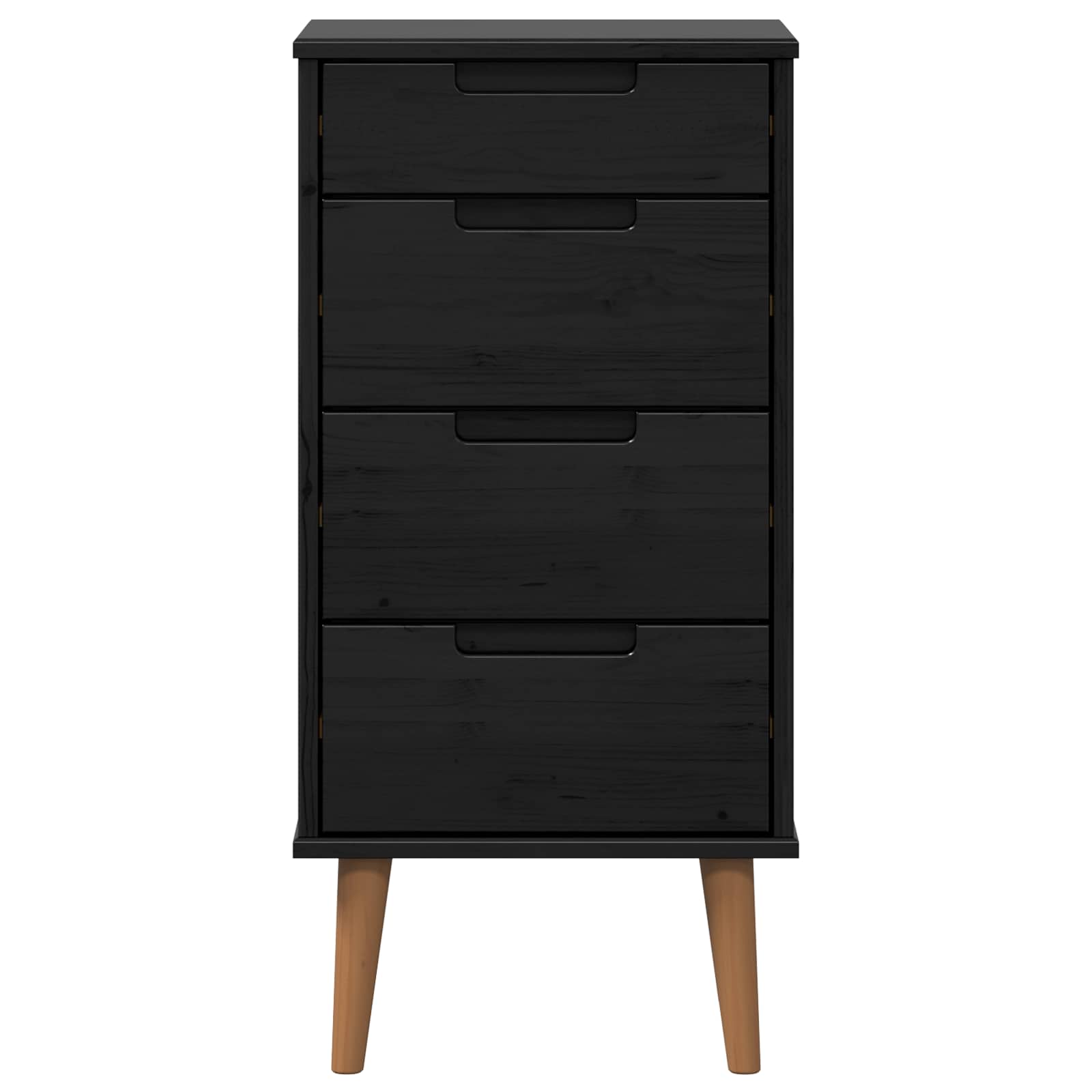 Commode MOLDE Noir 40 x 35 x 82 cm Bois de pin massif