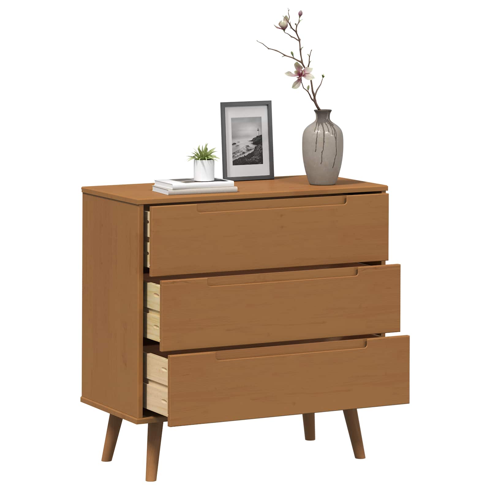 Commode MOLDE Caramel 80 x 40 x 80 cm Bois de pin massif