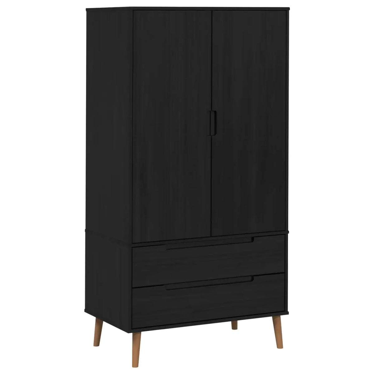 Armoire MOLDE Noir 90 x 55 x 175 cm Bois de pin massif - XIOS
