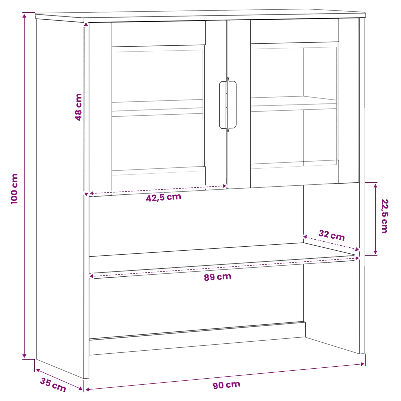 Hutch Caramel 90 x 35 x 100 cm - XIOS