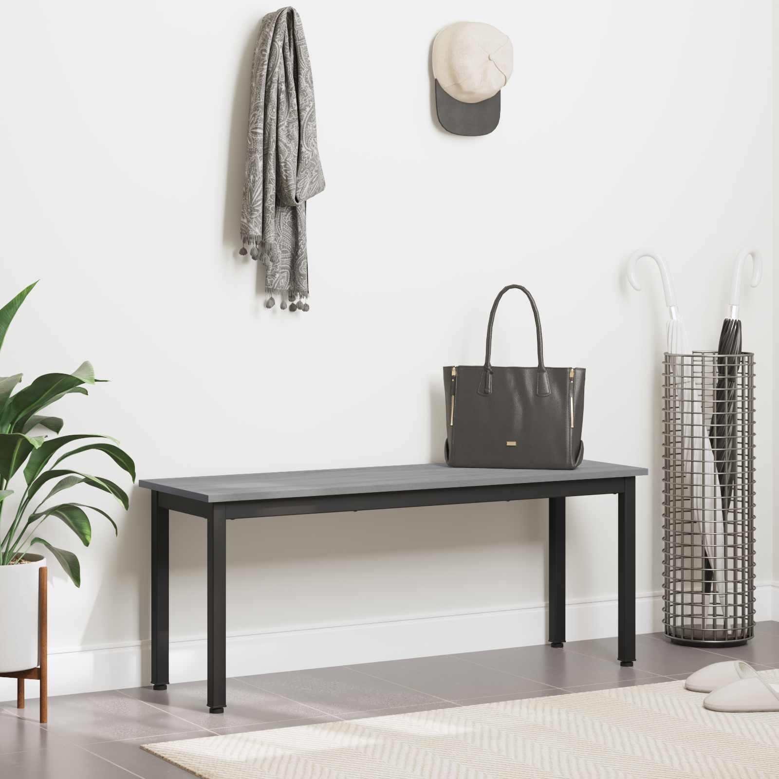 banc Gris Sonoma 110 x 35 x 45 cm Bois d'ingénierie - XIOS