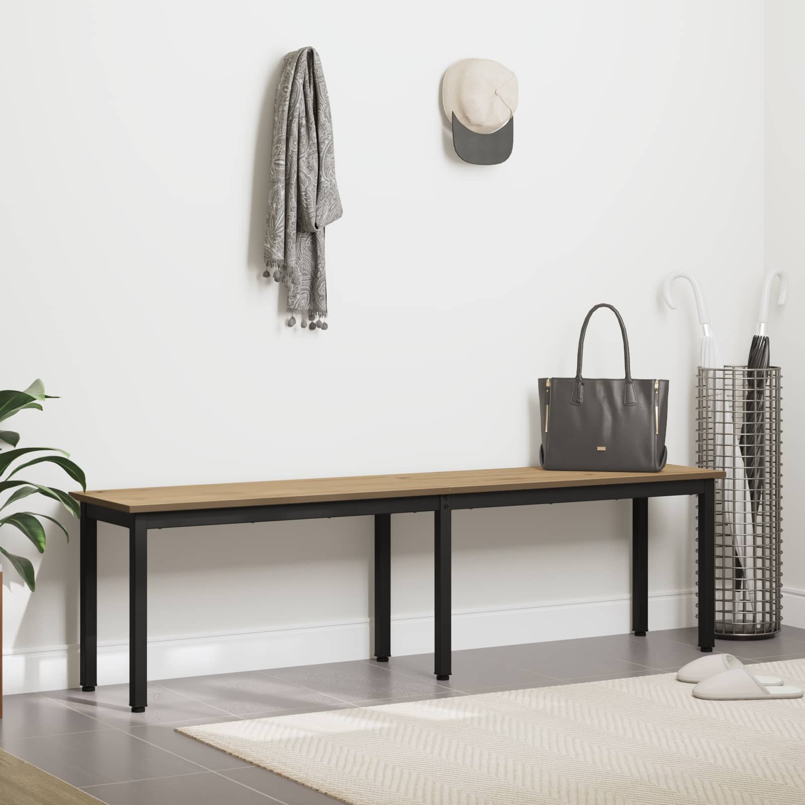 banc Chêne artisan 160 x 35 x 45 cm Bois d'ingénierie - XIOS