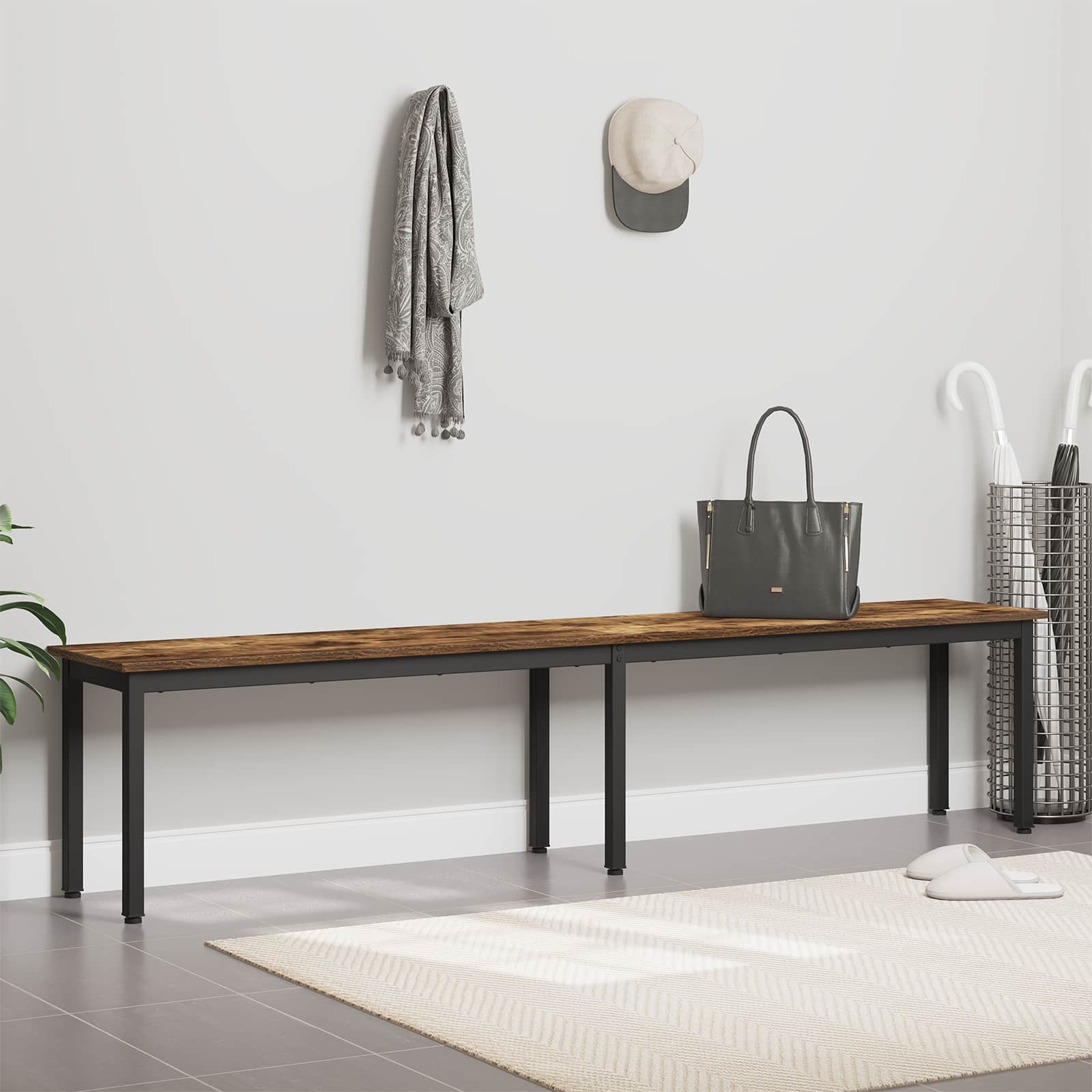 banc Chêne Fumé 200 x 35 x 45 cm Bois d'ingénierie - XIOS