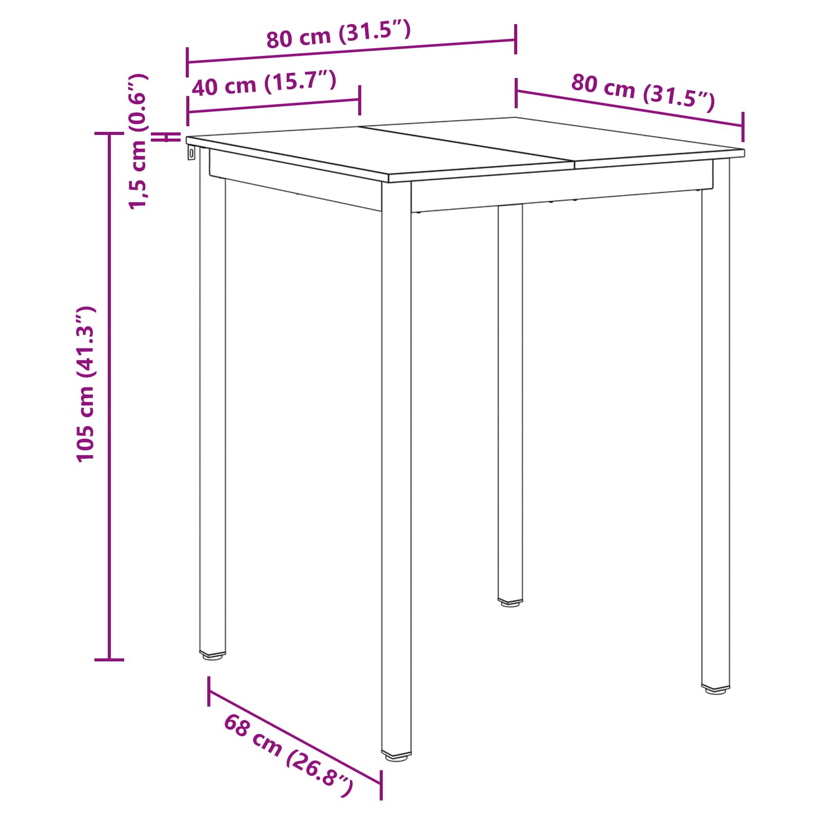 Table de salle à manger / Table de repas Bois d'ingénierie - XIOS