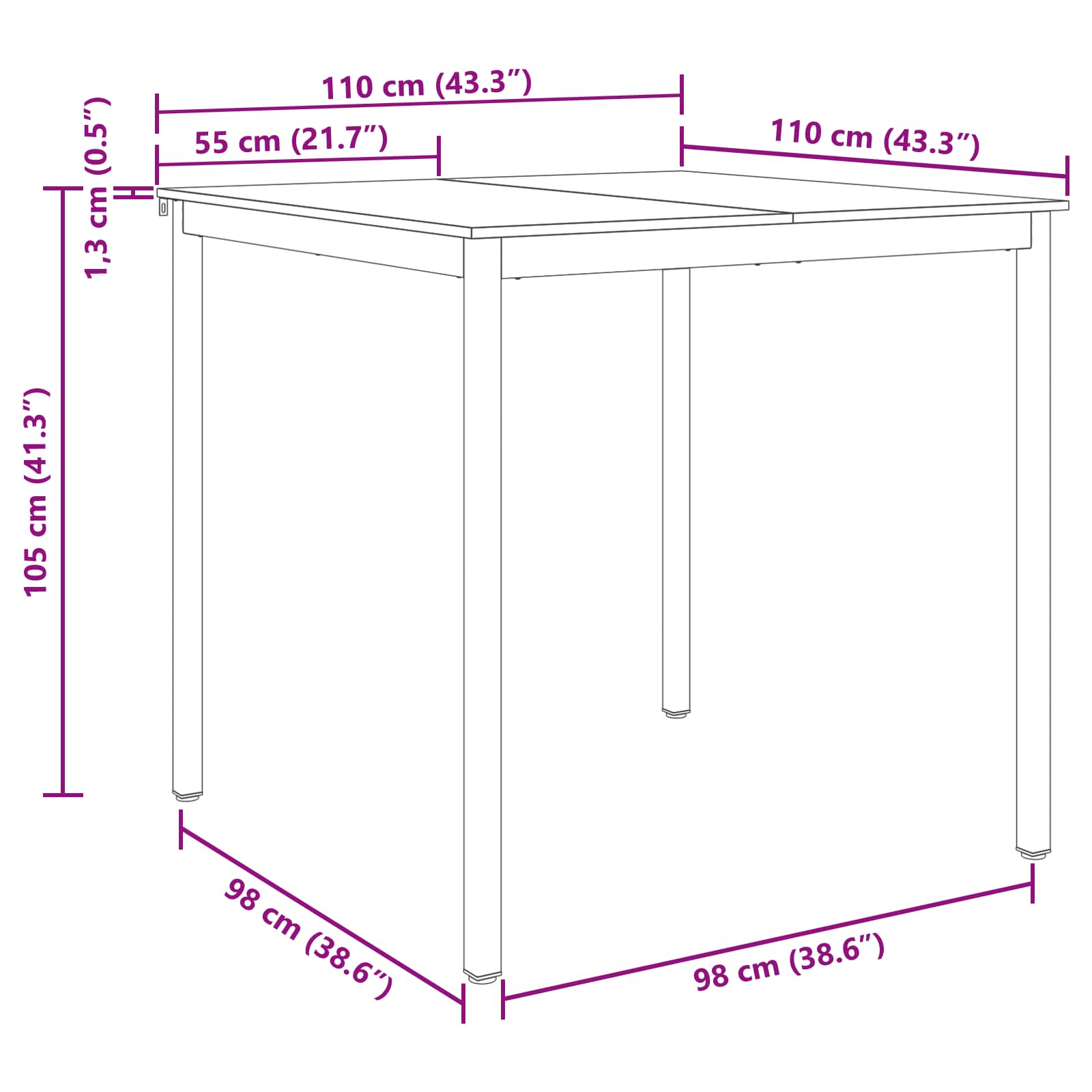 Table de salle à manger / Table de repas Bois d'ingénierie - XIOS