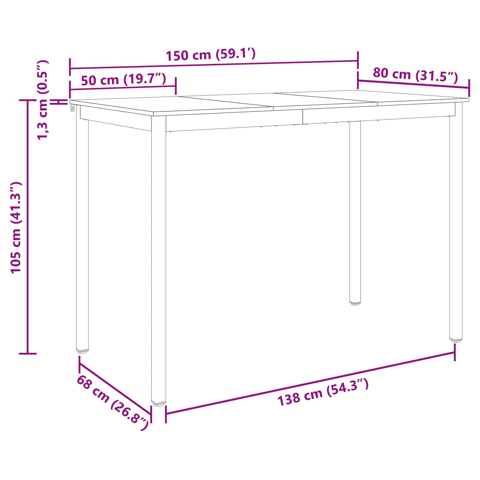 Table de salle à manger / Table de repas Bois d'ingénierie - XIOS