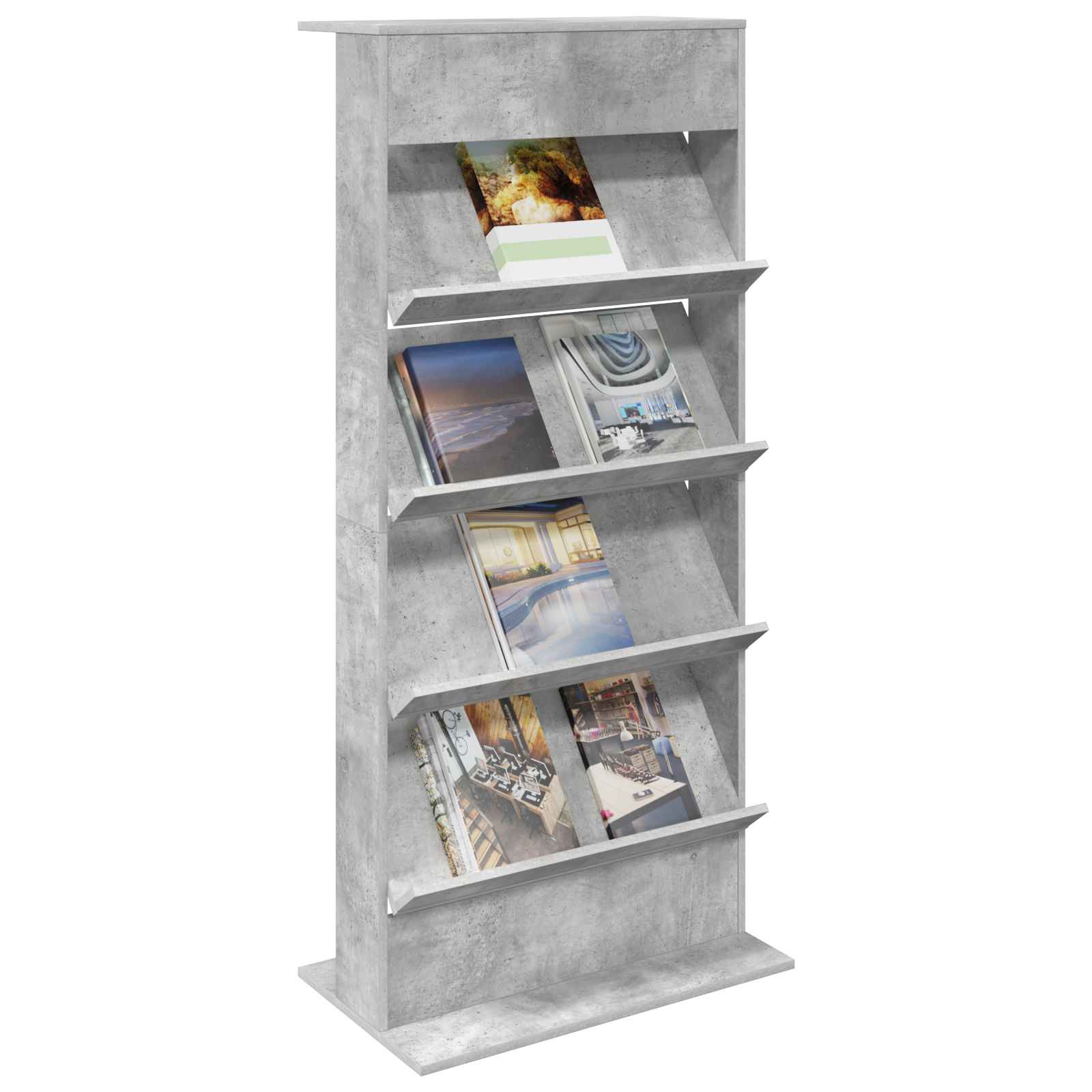Étagère à magazines avec étagère Gris béton 70 x 41 x 156 cm - XIOS