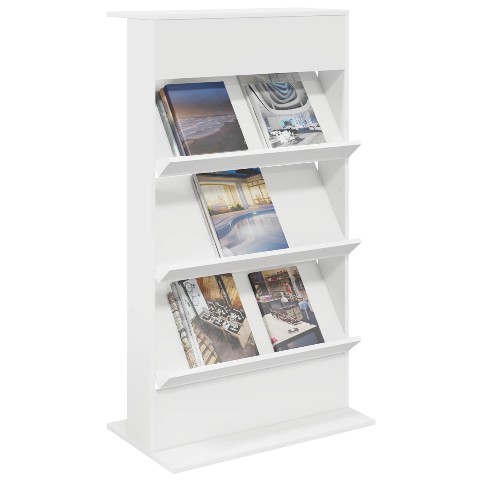 Étagère à magazines Blanc 70 x 41 x 126 cm Bois d'ingénierie - XIOS