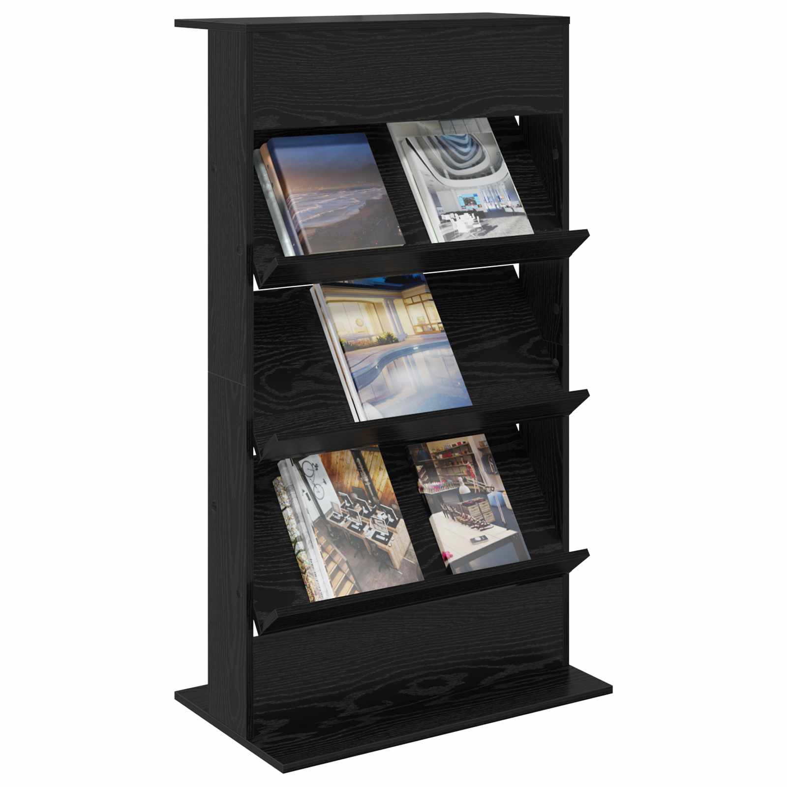 Étagère à magazines avec étagère Chêne noir 70 x 41 x 126 cm - XIOS