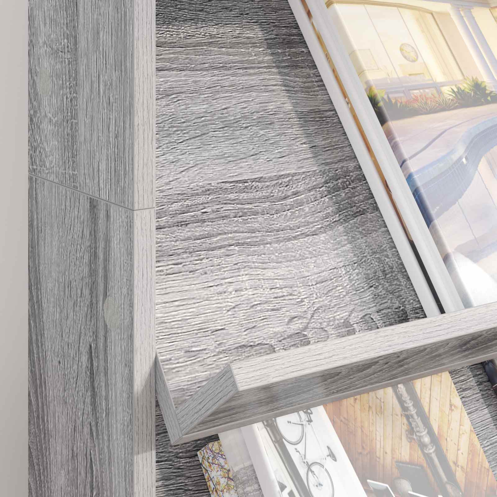 Étagère à magazines avec étagère Gris Sonoma 70 x 41 x 126 cm - XIOS