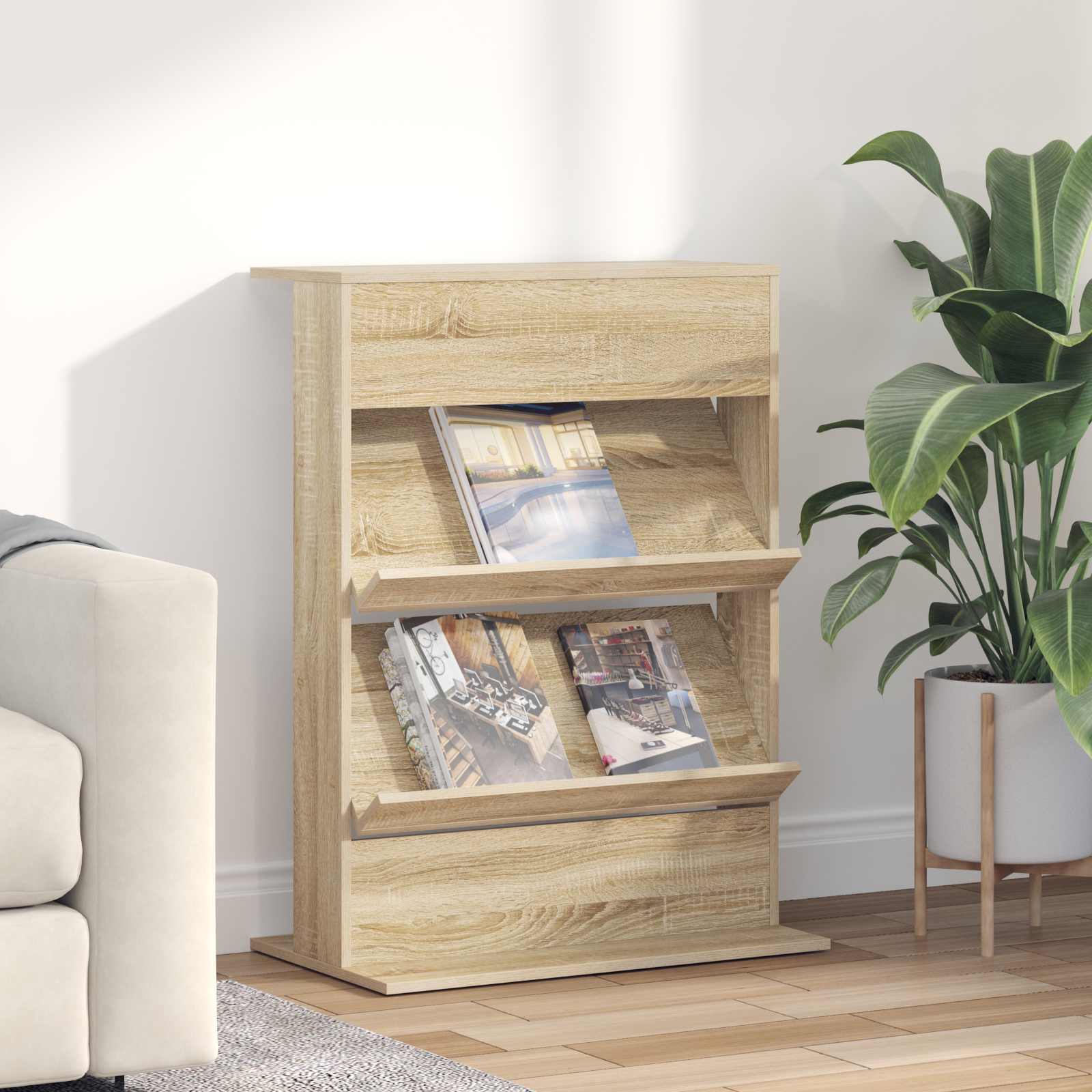 Étagère à magazines avec étagère Chêne Sonoma 70 x 41 x 96 cm - XIOS