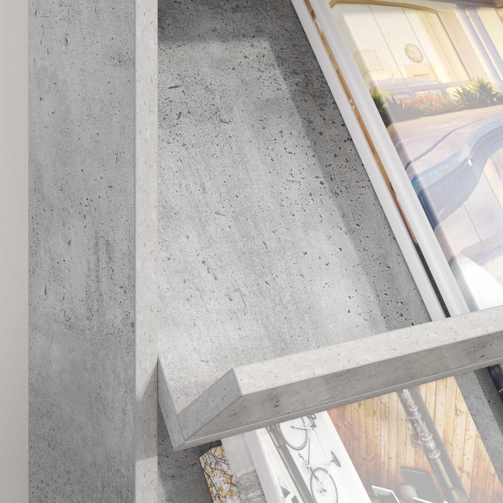 Étagère à magazines avec étagère Gris béton 70 x 41 x 96 cm - XIOS