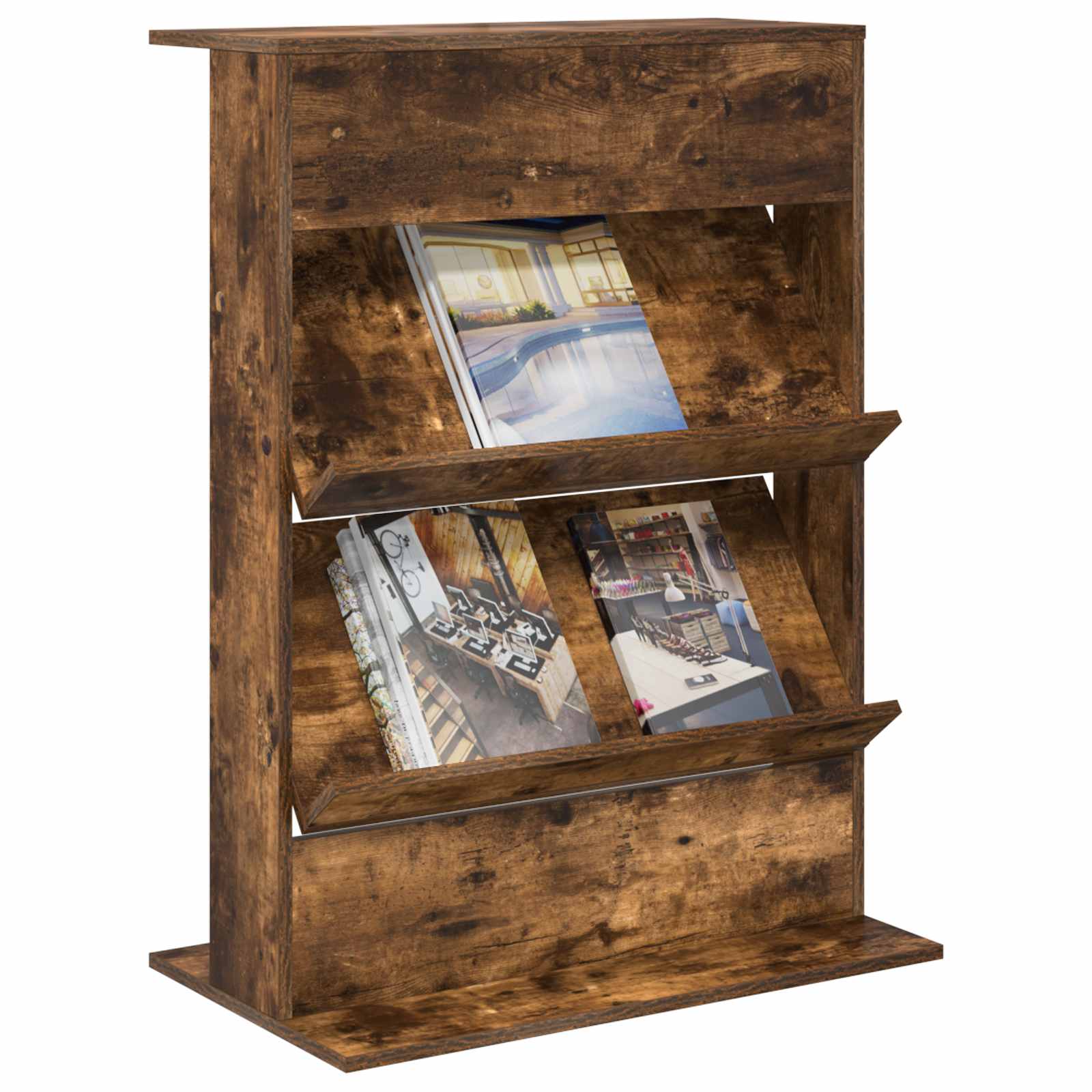 Étagère à magazines avec étagère Chêne fumé 70 x 41 x 96 cm - XIOS