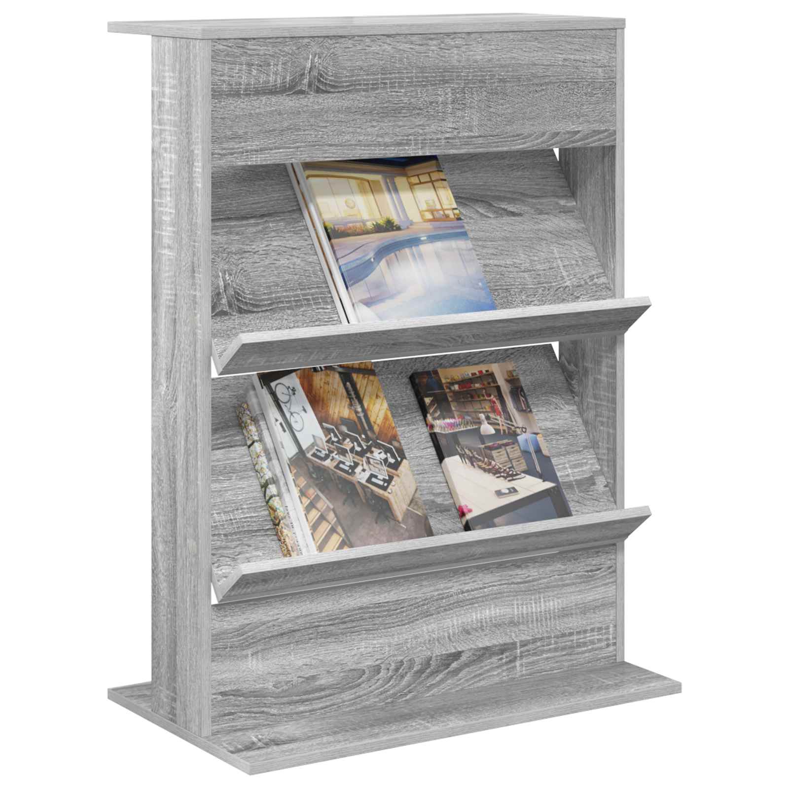 Étagère à magazines avec étagère Gris Sonoma 70 x 41 x 96 cm - XIOS