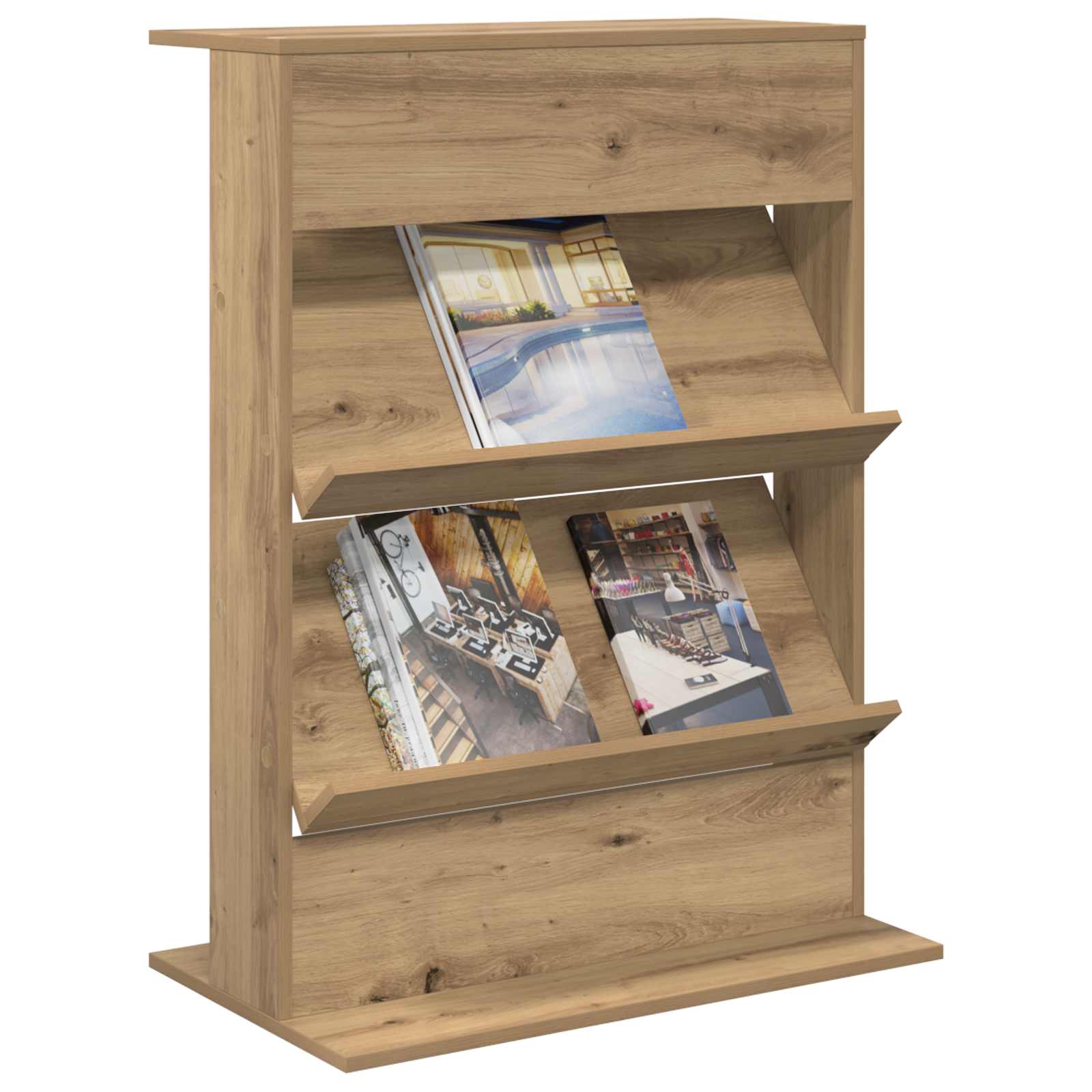 Étagère à magazines Chêne artisanal 70 x 41 x 96 cm - XIOS