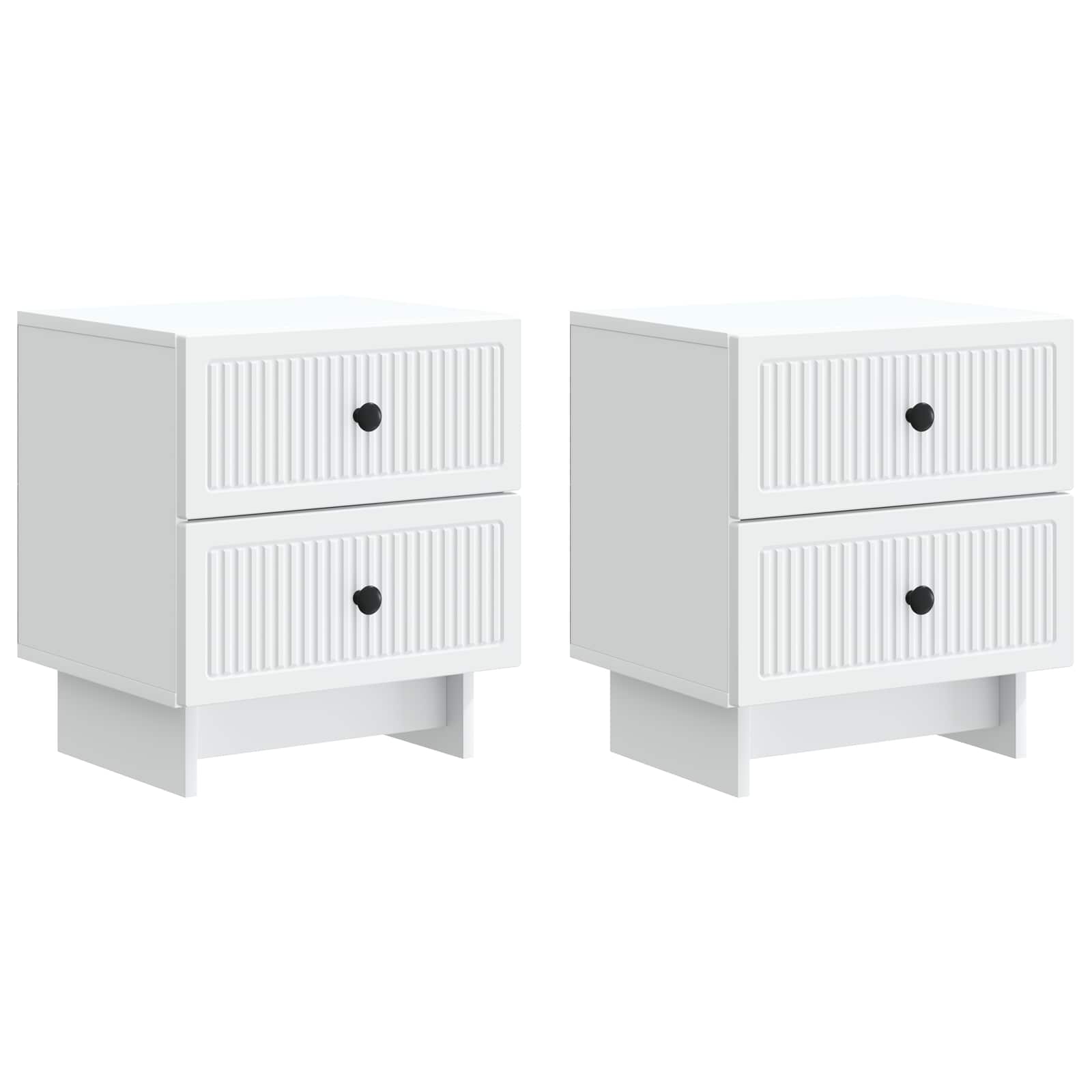 Cabinet de chevet avec tiroir 2 pcs Blanc 43 x 34,5 x 47,5 cm - XIOS