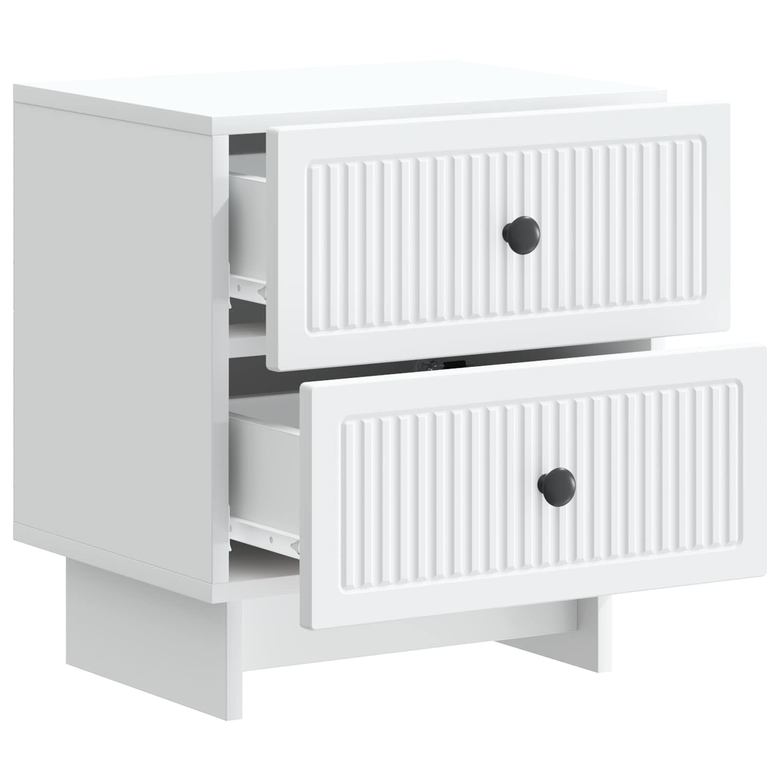 Cabinet de chevet avec tiroir 2 pcs Blanc 43 x 34,5 x 47,5 cm - XIOS