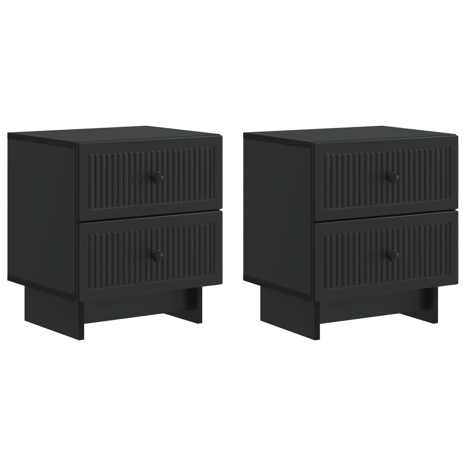 Cabinet de chevet avec tiroir 2 pcs Noir 43 x 34,5 x 47,5 cm - XIOS