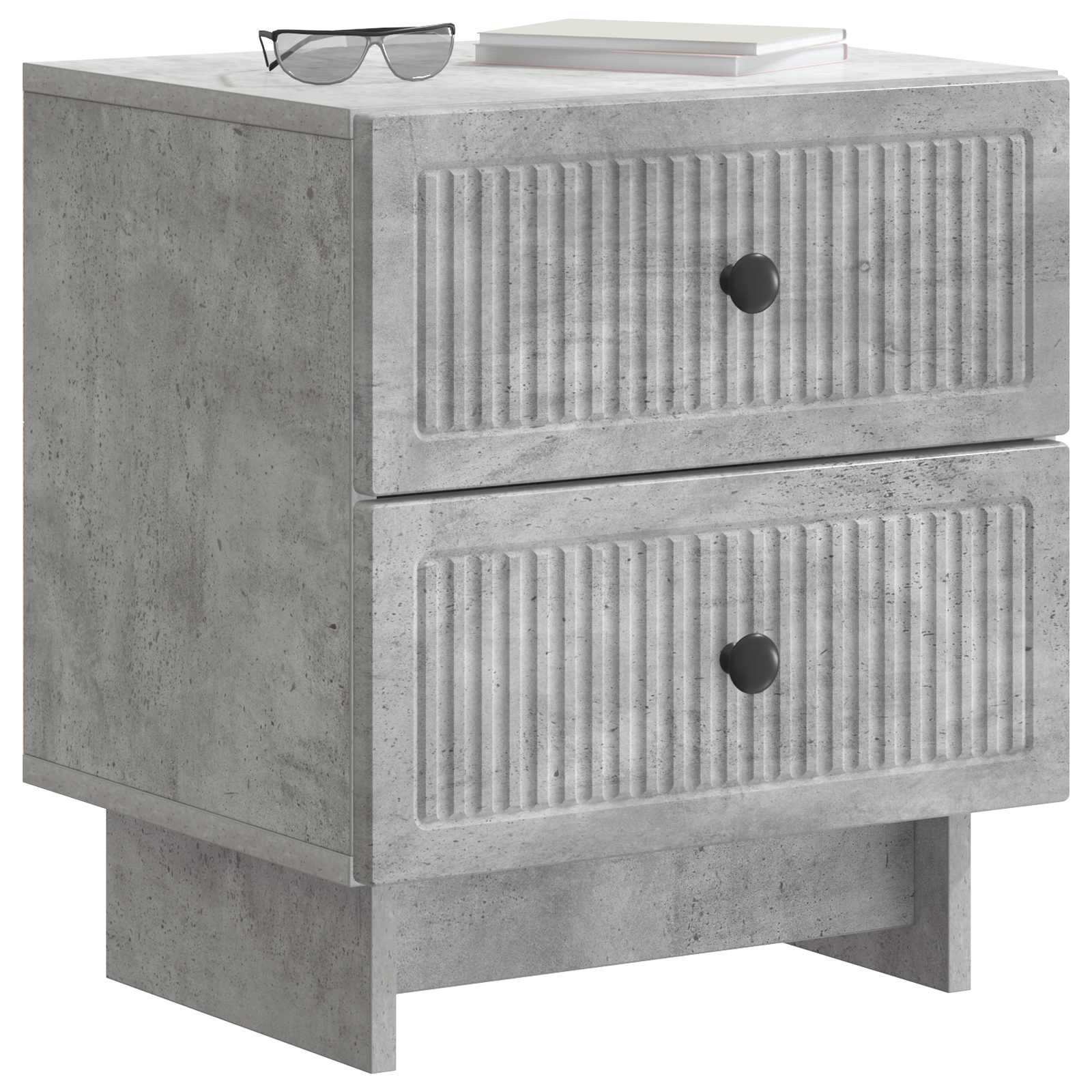 Cabinet de chevet avec tiroir Gris béton 43 x 34,5 x 47,5 cm - XIOS