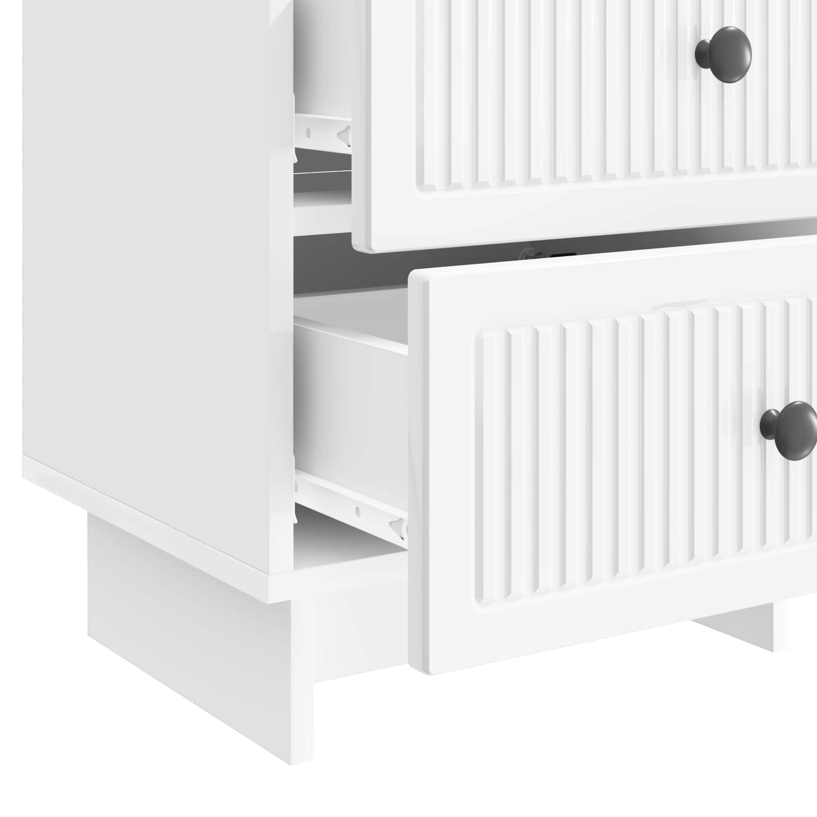 Cabinet de chevet 2 pcs Blanc brillant 43 x 34,5 x 47,5 cm - XIOS