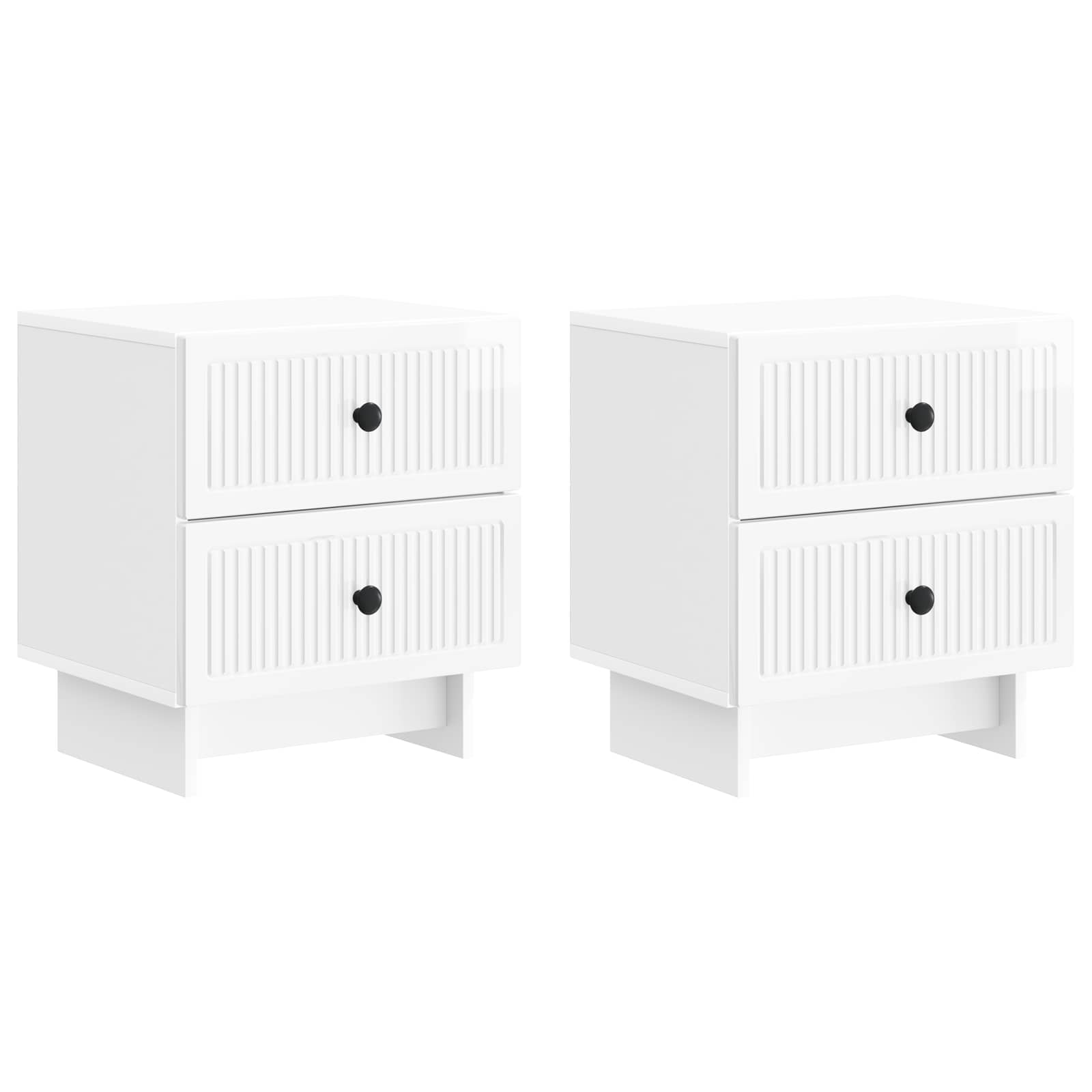Cabinet de chevet 2 pcs Blanc brillant 43 x 34,5 x 47,5 cm - XIOS