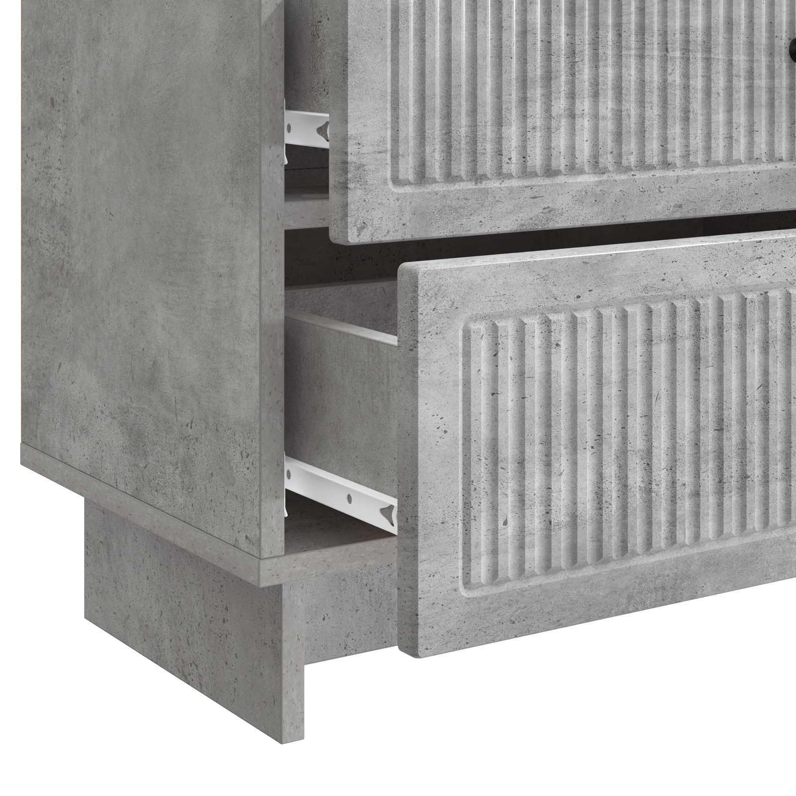 Cabinet de chevet avec tiroir Gris béton 62 x 34,5 x 47,5 cm - XIOS